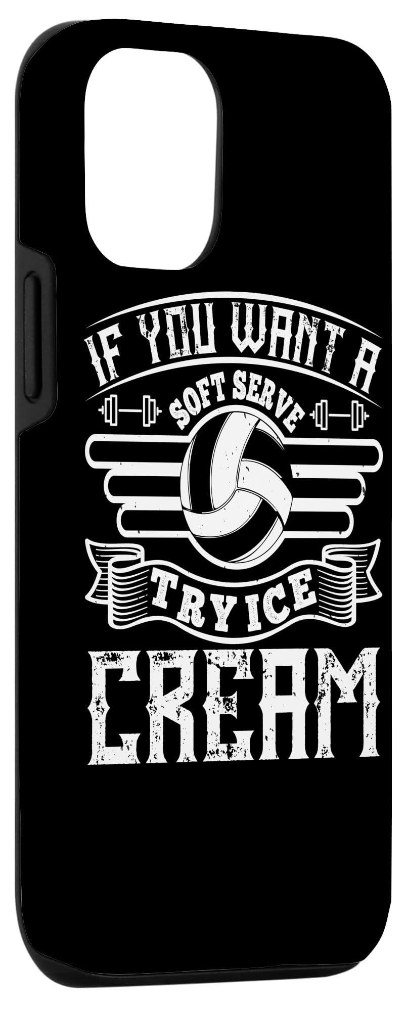 iPhone 12/12 Pro Funny Volleyball Soft Serve Ice Cream Case - Trendy Protective Phone Cover for Summer Beach & Sports Outings