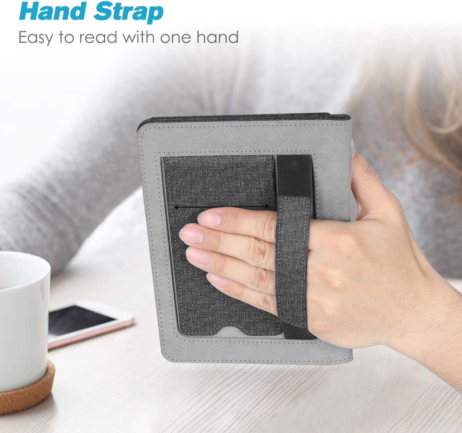 Premium PU Leather Kindle Paperwhite Case (5th/6th/7th Gen) - Water-Resistant Cover with Hand Strap for EY21 & DP75SDI Models (2012-2015) - Perfect for Reading at Home, Travel & Outdoor Use