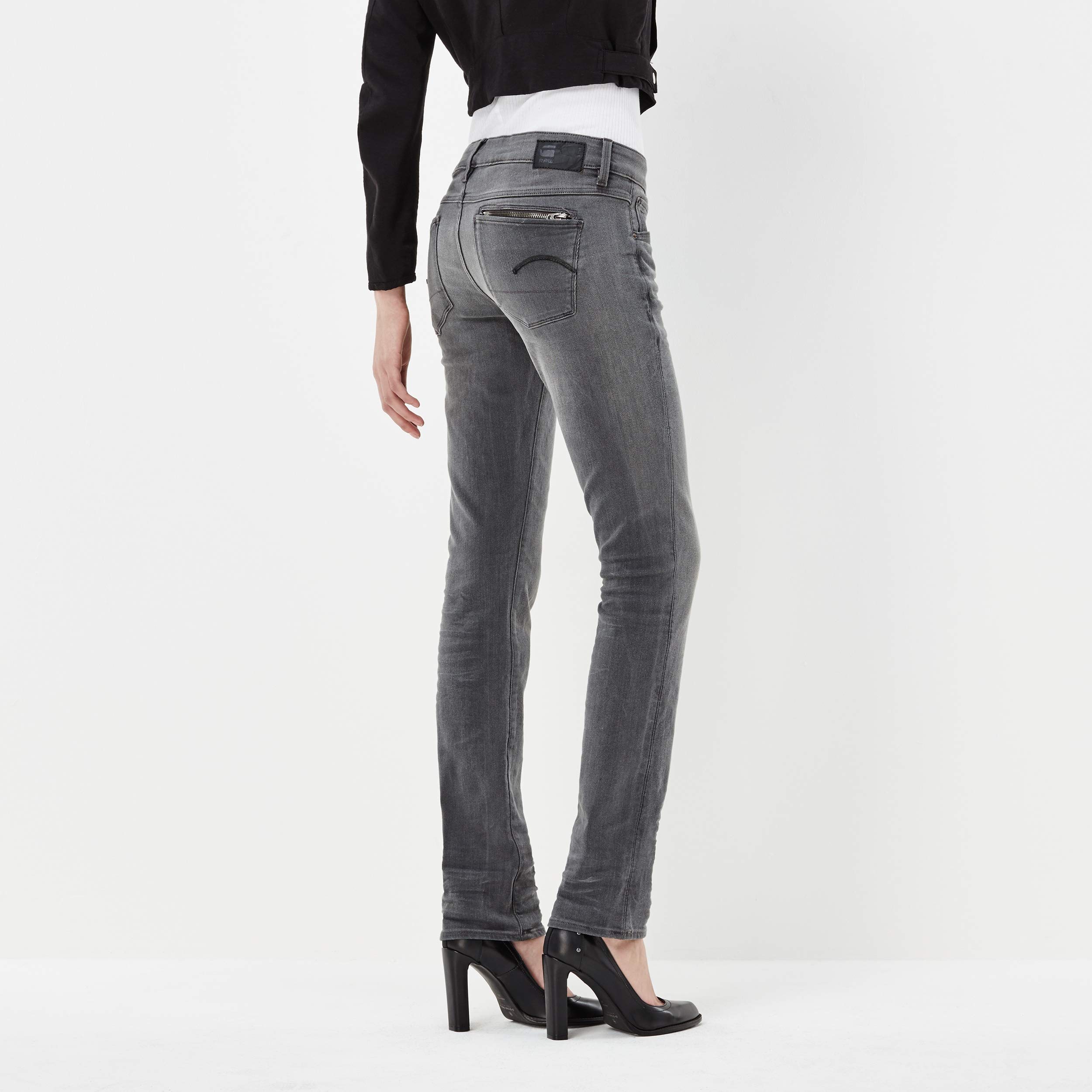 G-STAR Women's Attacc Mid Rise Straight Fit Jeans - Comfortable Denim Pants for Casual Wear, Office & Everyday Outfits