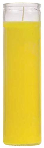 Unscented Prayer Candles Set - 2 Pack Yellow & White Wax Candles for Church, Sanctuary, Vigils & Spiritual Rituals - Tall Glass Jar Candles - Perfect for Religious Ceremonies, Home Altars & Meditation