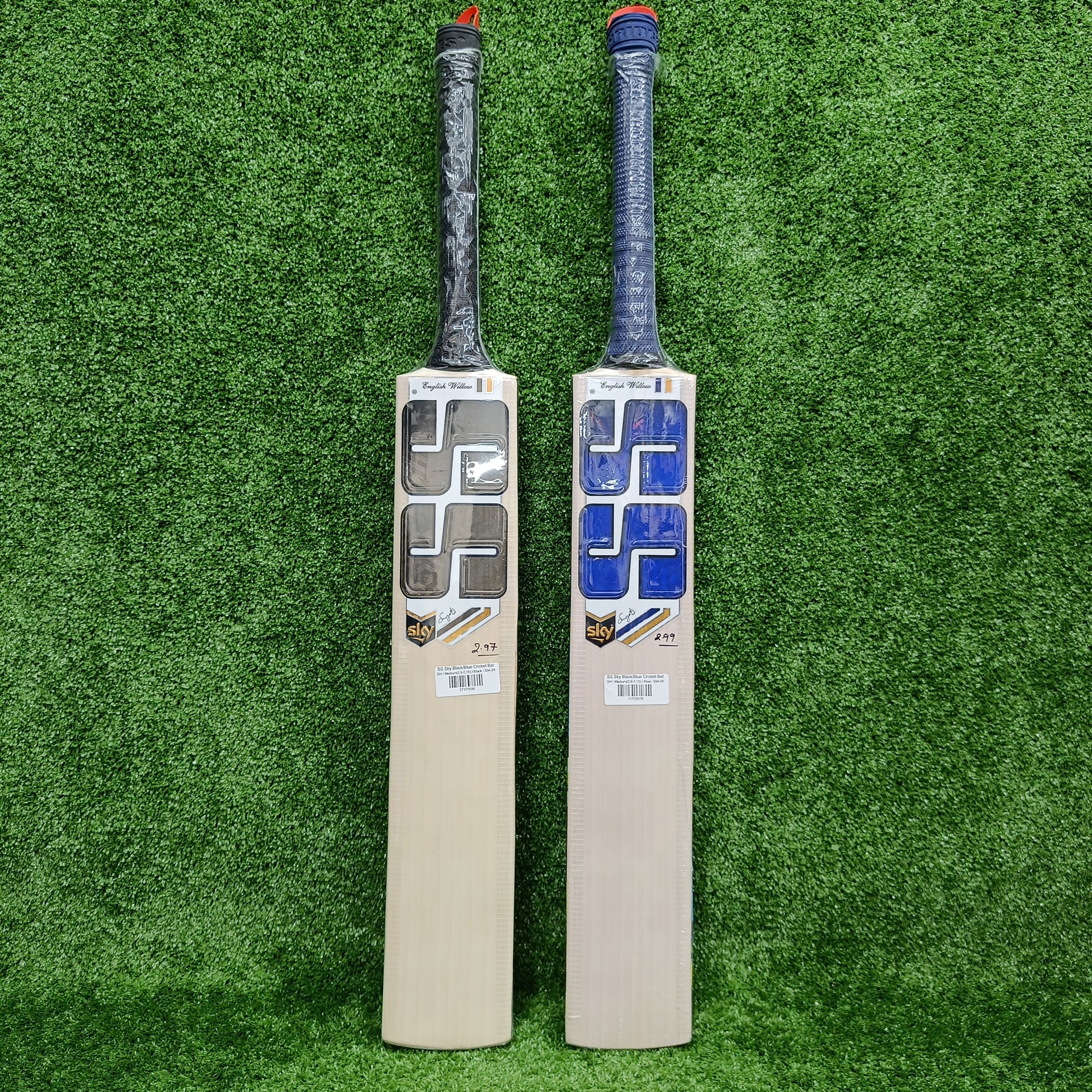 Premium SS Sky Black/Blue English Willow Cricket Bat - Professional Grade for Matches & Practice - Perfect for Outdoor Cricket Games & Training Sessions