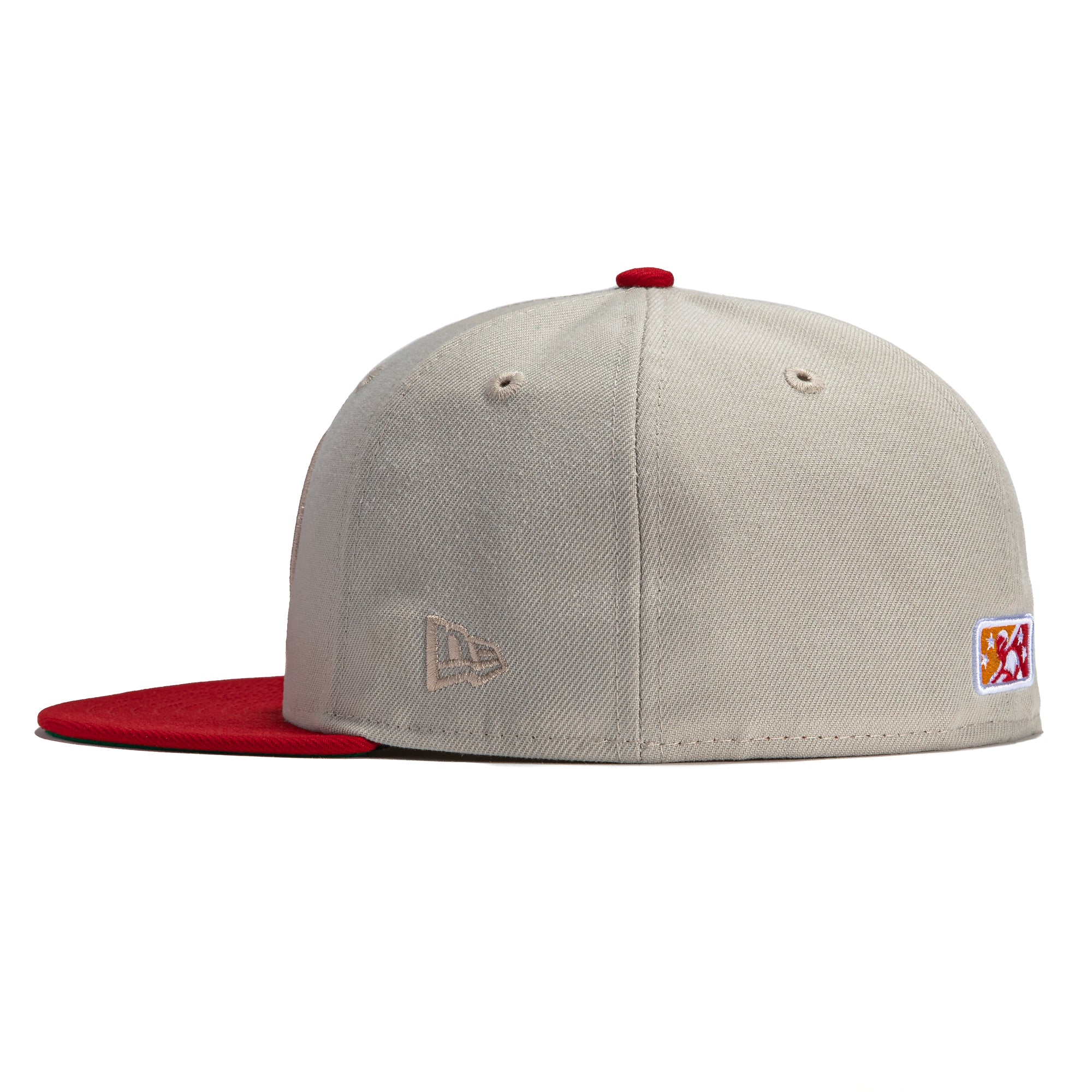 New Era 59Fifty Fresno Sun Sox Baseball Cap - Adjustable Stone & Red Snapback Hat for Men & Women | Perfect for Baseball Games, Outdoor Sports & Streetwear Fashion