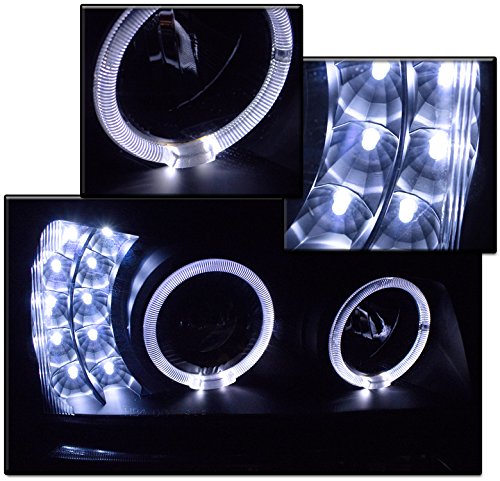 Halo LED Projector Headlights with Bumper Lights - Black - Compatible with 2003-2006 Chevy Silverado & Avalanche - Upgrade Your Truck Lighting for Night Driving & Off-Road Adventures