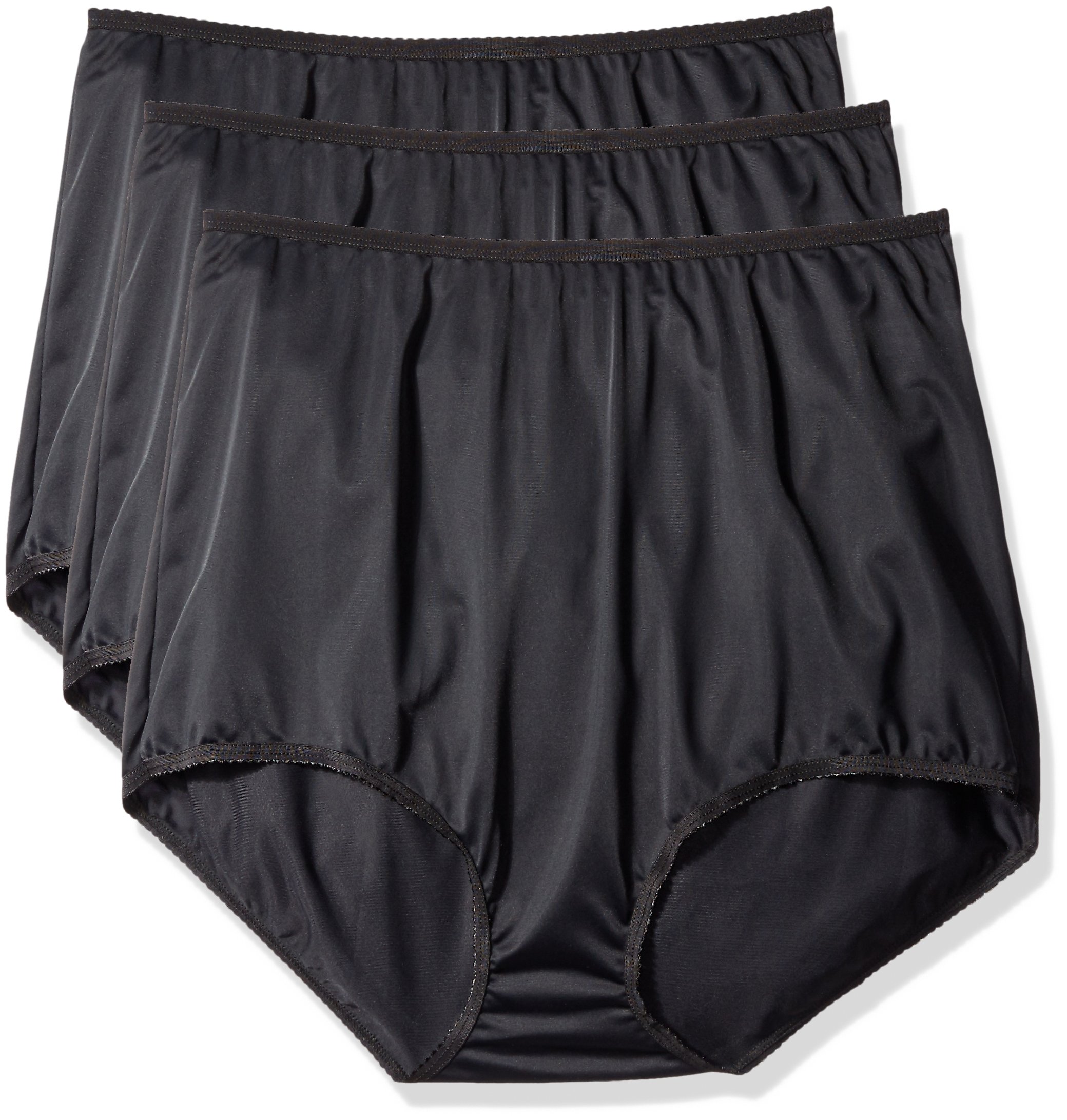 **Shadowline Women's Plus-Size Seamless Nylon Briefs (3-Pack) – Soft, Comfortable Underwear for Everyday Wear, Workout & Travel**