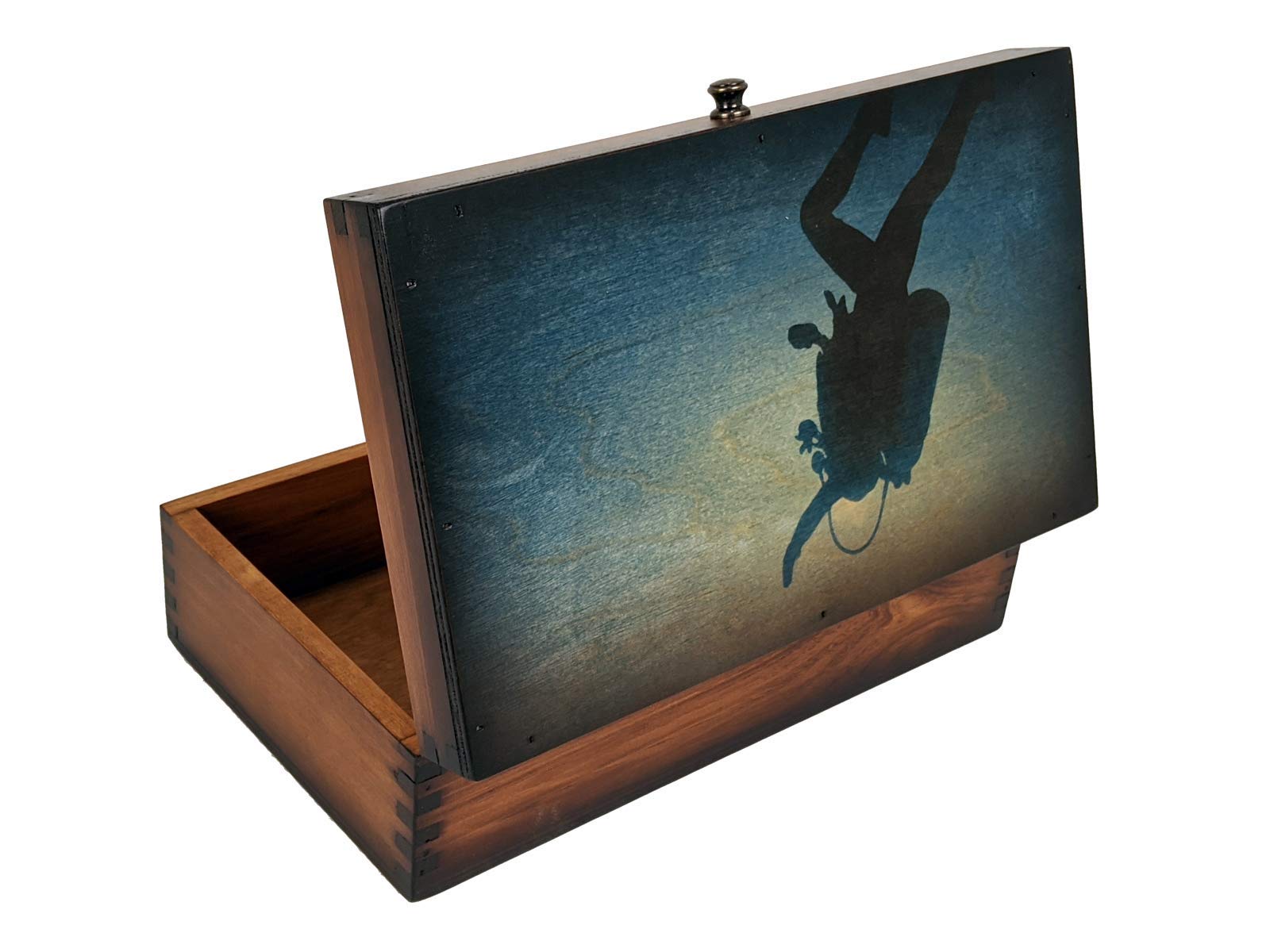 Divers Ascent Medium Wood Box - Premium Dive Gear Storage for Scuba Equipment, Perfect for Underwater Adventures and Travel