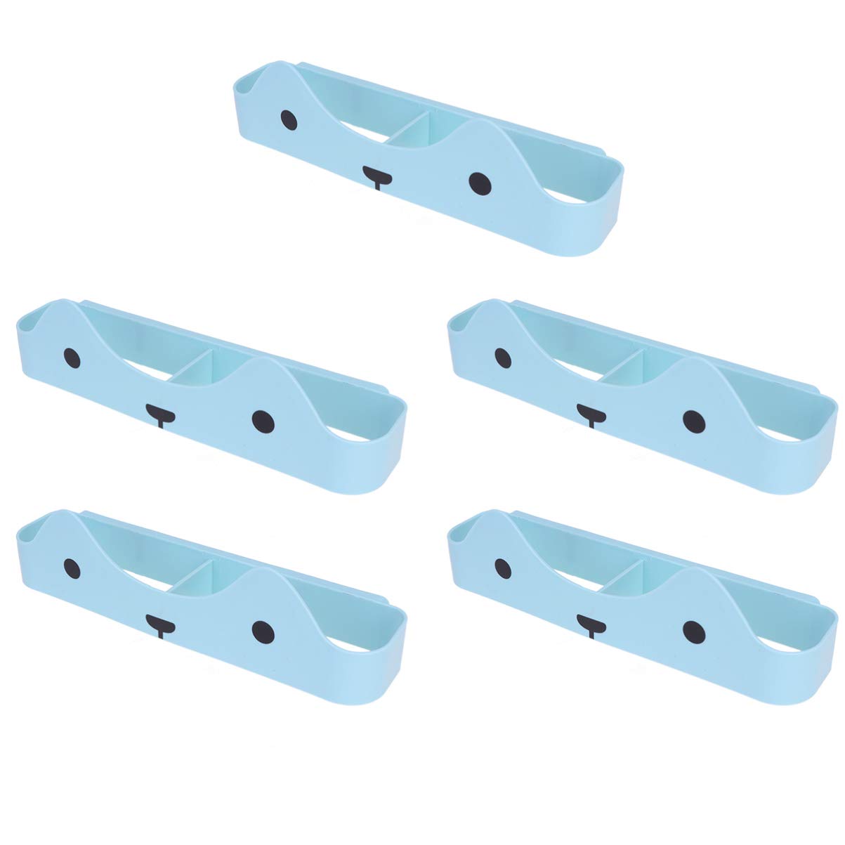 TOPBATHY 5-Pack Wall Mounted Shoe Rack - Sticky Hanging Plastic Shoe Organizer Shelf for Bathroom Door Storage - Space Saving Closet & Entryway Shoe Holder (Blue) - Perfect for Small Apartments, Dorms & RVs
