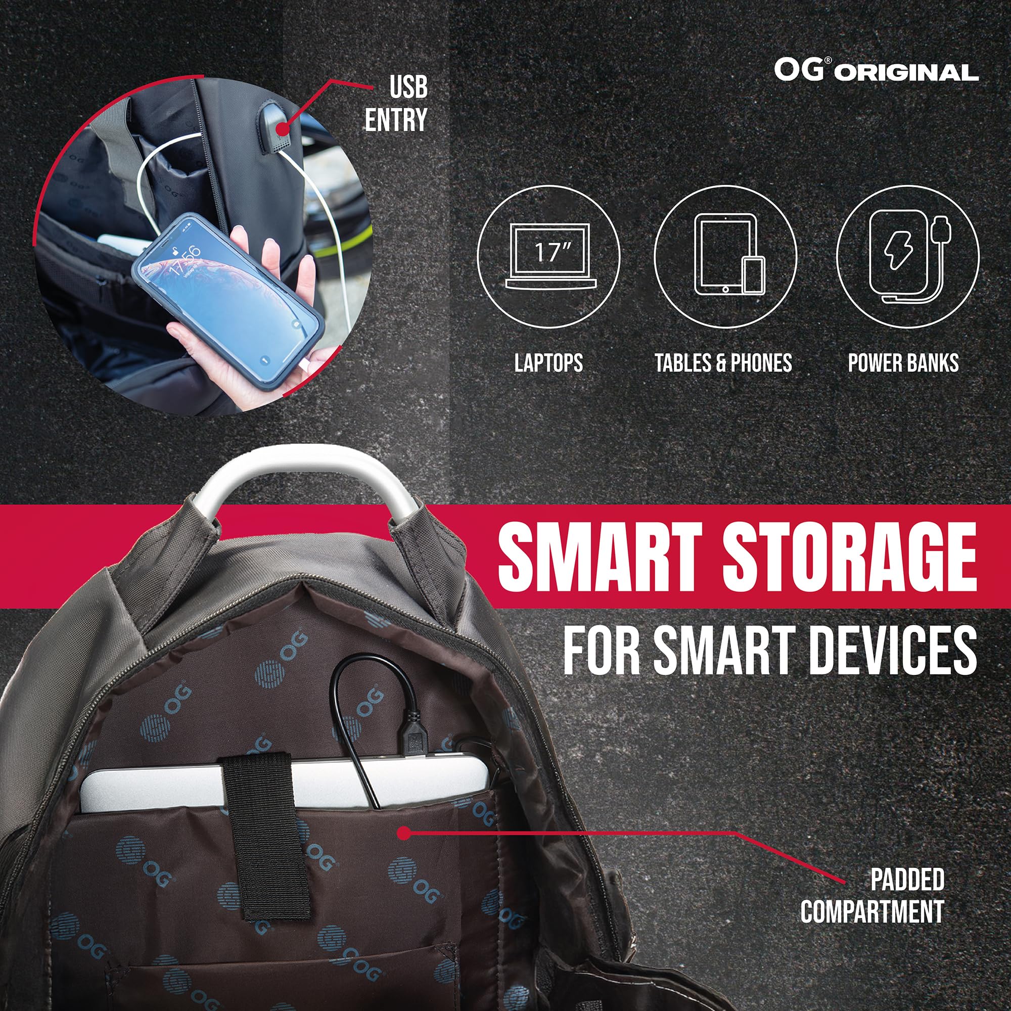 OG Original GetAway Waterproof Motorcycle Backpack for Men - 35L-45L Expandable Hard Shell Helmet Bag with Anti-Theft, Reflective & USB Port - Perfect for Commuting, Road Trips & Adventure Riding
