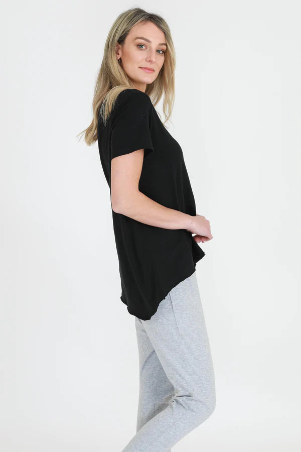 Thornton Tee - Premium Black Cotton T-Shirt for Men | Comfortable Casual Wear for Everyday & Outings