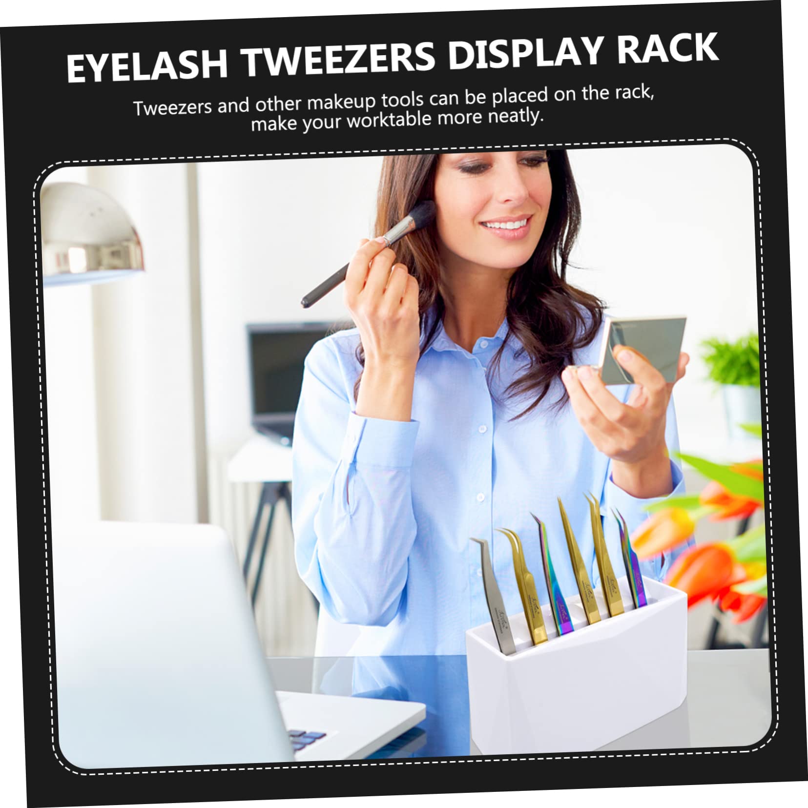 6-Hole Eyelash Extension Tweezer Stand - Plastic, Smooth & Lightweight Lash Tool Storage Rack with Modern Design - Perfect for Salon, Lash Techs & Home Use