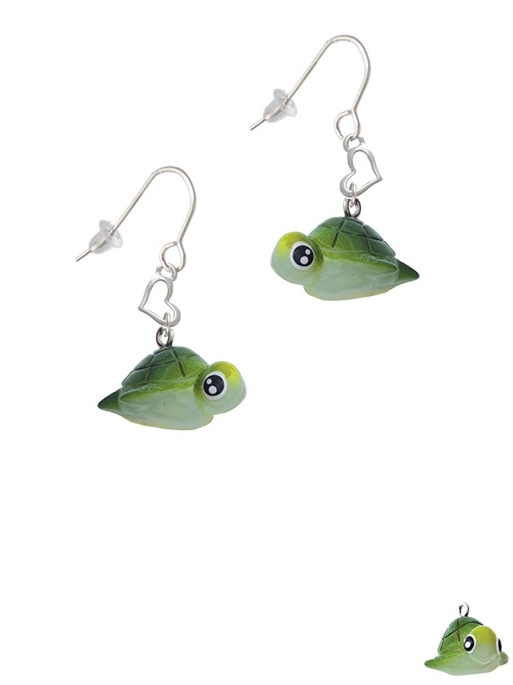 Resin Sea Turtle Heart Earrings for Women - Beach & Party Wear
