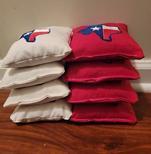 Durable All-Weather Texas State Flag Cornhole Bags Set of 8 - Perfect for Backyard BBQ, Tailgating & Outdoor Games