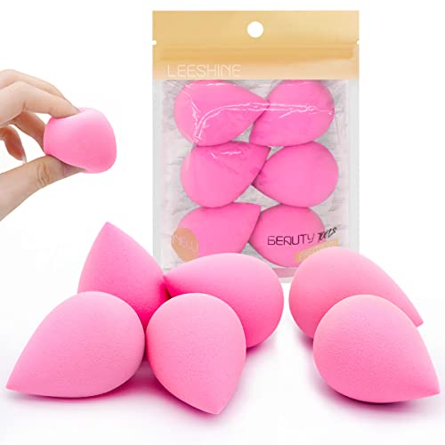 6 Pcs Makeup Blender Sponges Set - Soft Beauty Blending Sponge for Foundation, Cream & Powder - Light Pink - Perfect for Liquid, Cream & Powder Makeup Application - Professional Makeup Tools for Flawless Finish