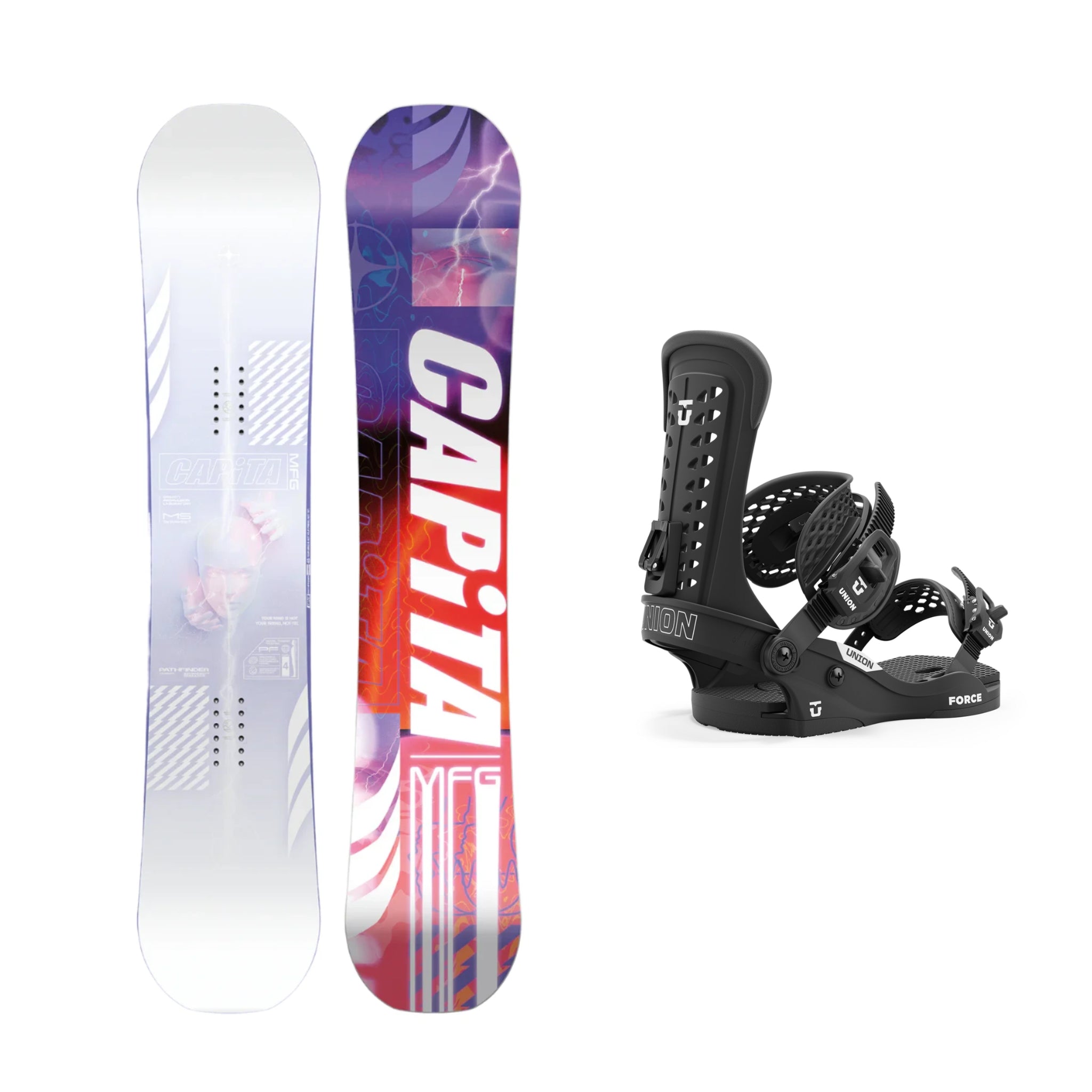 CAPiTA Pathfinder Camber Snowboard with Union Force Classic Bindings 2025 - All-Mountain Freestyle Snowboard for Men & Women | Perfect for Powder, Park & Backcountry Riding