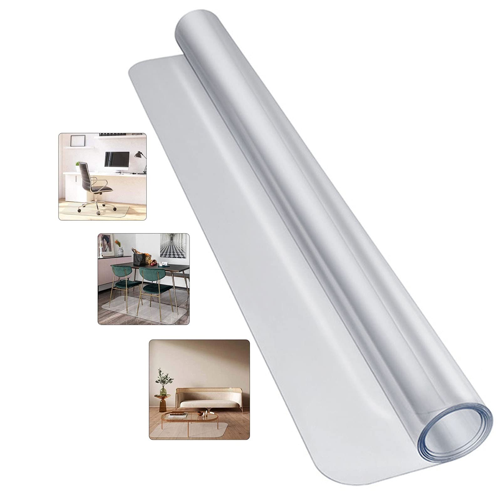 SQL Floor Mat for Hardwood & Tile Floor Protection - 1.5mm Thick Transparent Office Chair Mat (28x79in/71x200cm) - Easy Clean, Scratch-Resistant - Perfect for Home Office, Computer Desks & Rolling Chairs