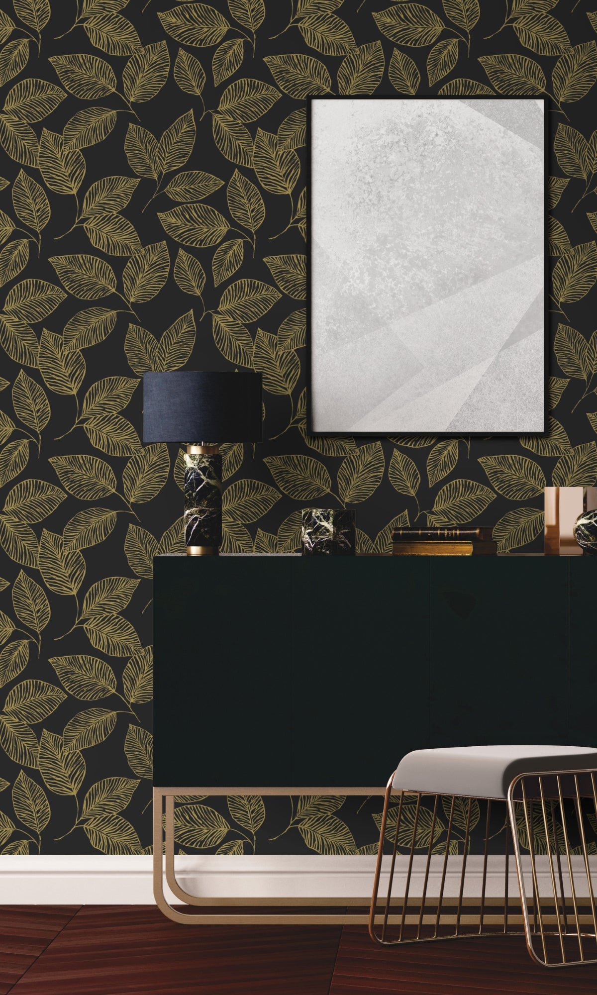 Dandelion Hand Drawn Tropical Leaves Wallpaper R8519 - Nature Inspired Peel and Stick Wallpaper for Bedroom, Living Room, Nursery Decor