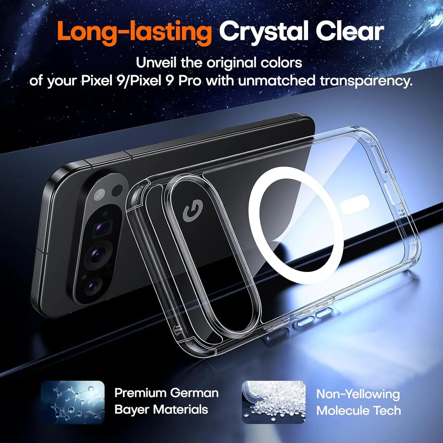 Google Pixel 9 Magsafe Magnetic Wireless Charging Case - Fast Charging Protective Cover for iPhone 15/14/13/12 - Perfect for Home, Office & Travel Use