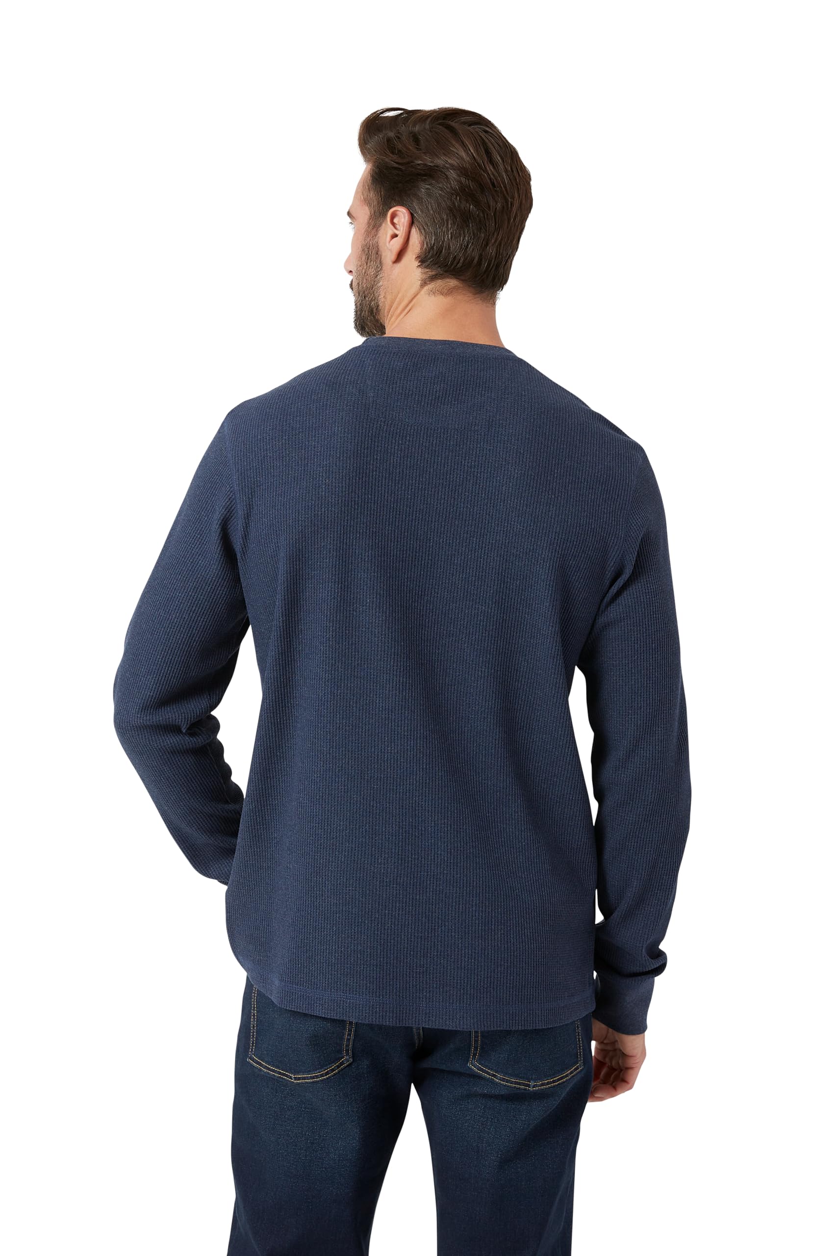 Chaps Men's Long Sleeve Thermal Shirt - Casual Crewneck Waffle Knit Button Down Shirt for Men (Sizes M-XXL) - Perfect for Winter Layering, Outdoor Activities & Office Wear