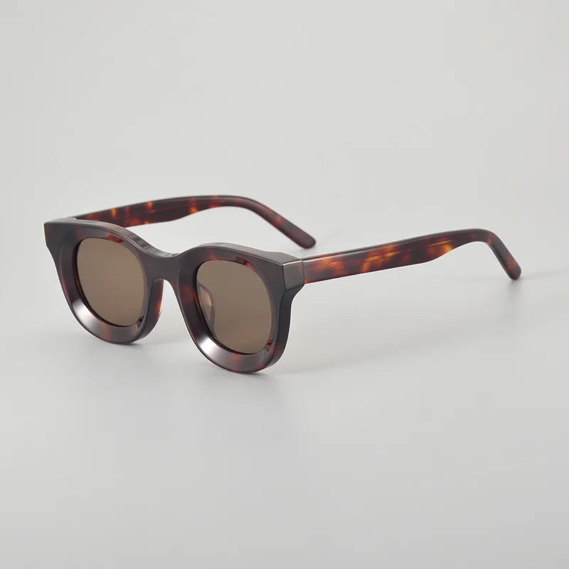 Unisex Black Square Polarized Sunglasses S6688 - Full Rim Thick Acetate Frame for Men & Women - Perfect for Driving, Beach, and Outdoor Activities