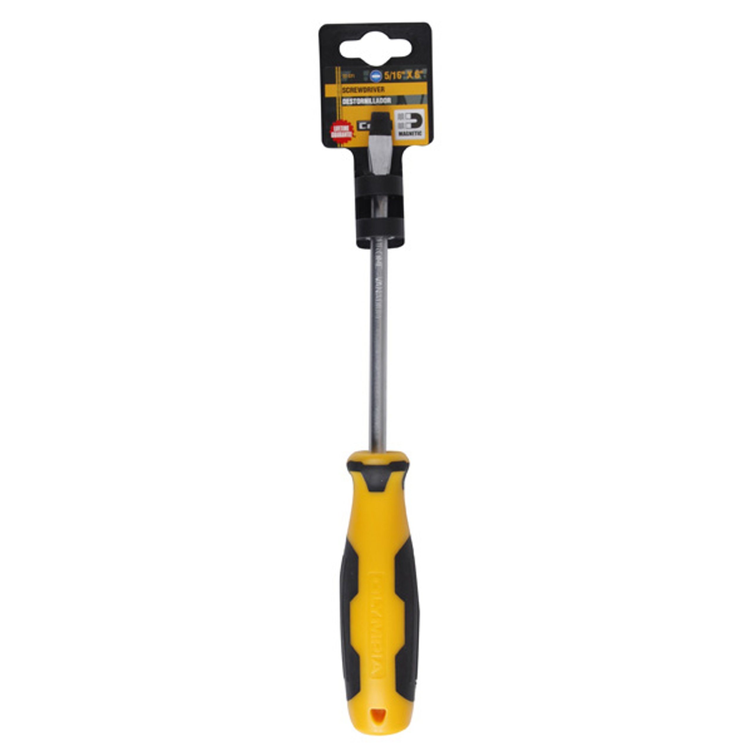 Olympia Tools 5/16 x 6 Inch Screwdriver - Professional Phillips Head Screwdriver for Home Repair, DIY Projects & Automotive Work - Durable Steel Shaft with Comfort Grip Handle (Model 22-271)