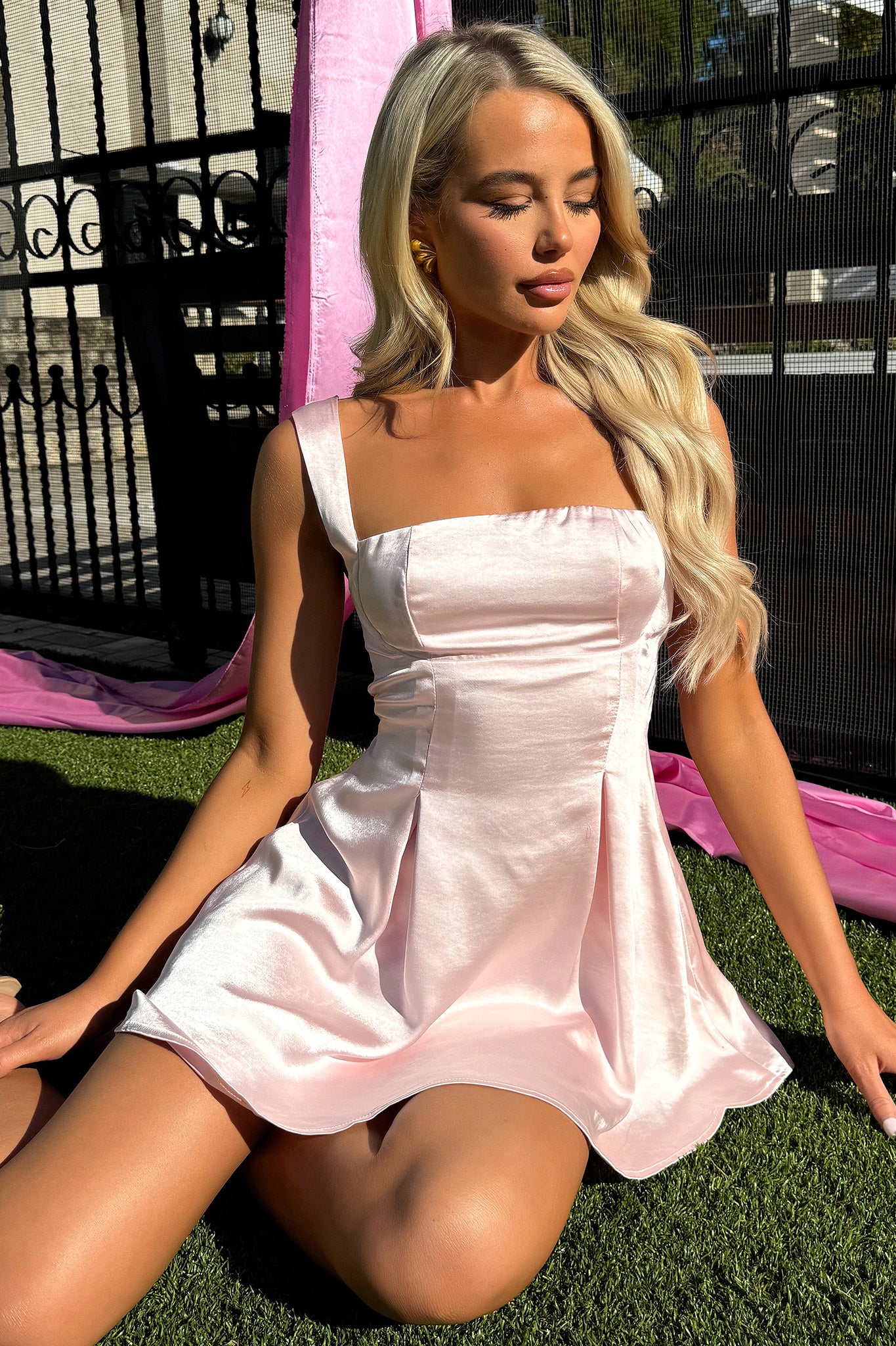Edina Dress - Elegant Pink Flowy Midi Dress for Women | Perfect for Casual Outings, Date Nights & Summer Parties