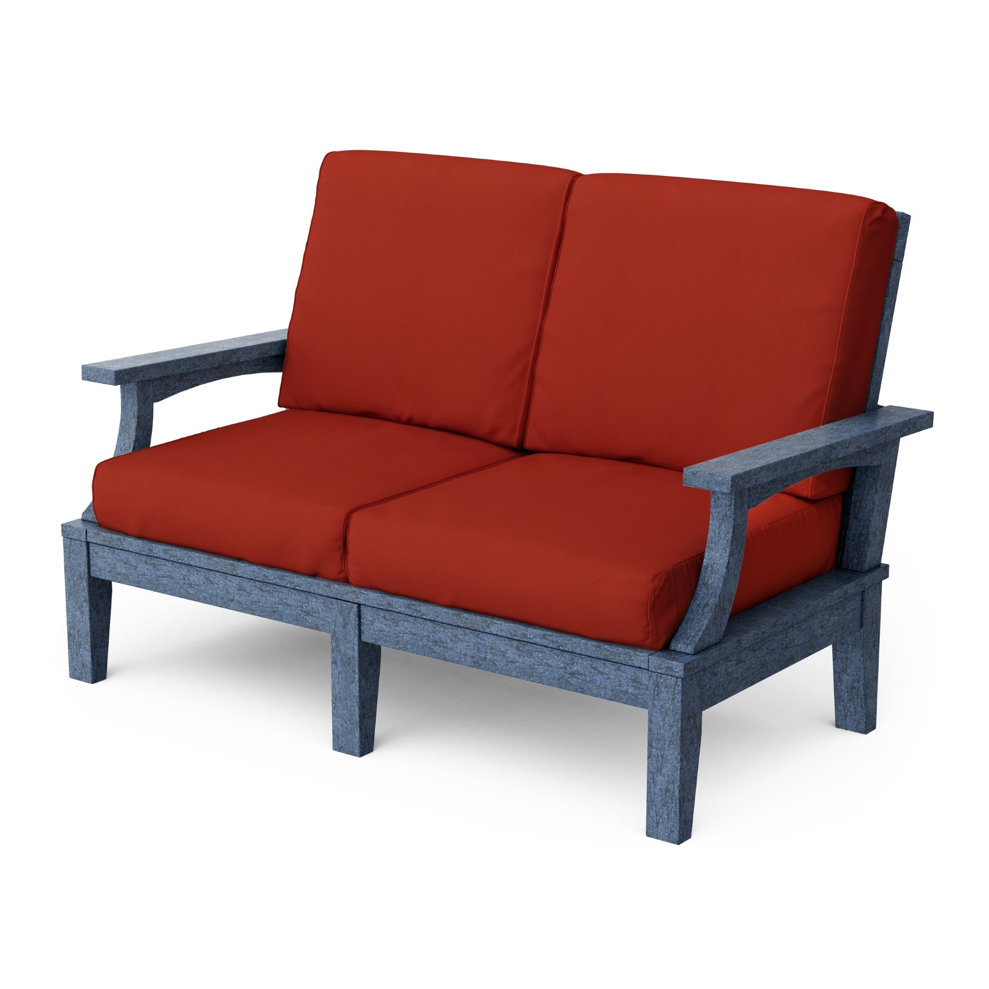 Heritage Deep Seating Love Seat Cushioned Sofa - Outdoor Patio Furniture for Garden, Poolside & Backyard Relaxation