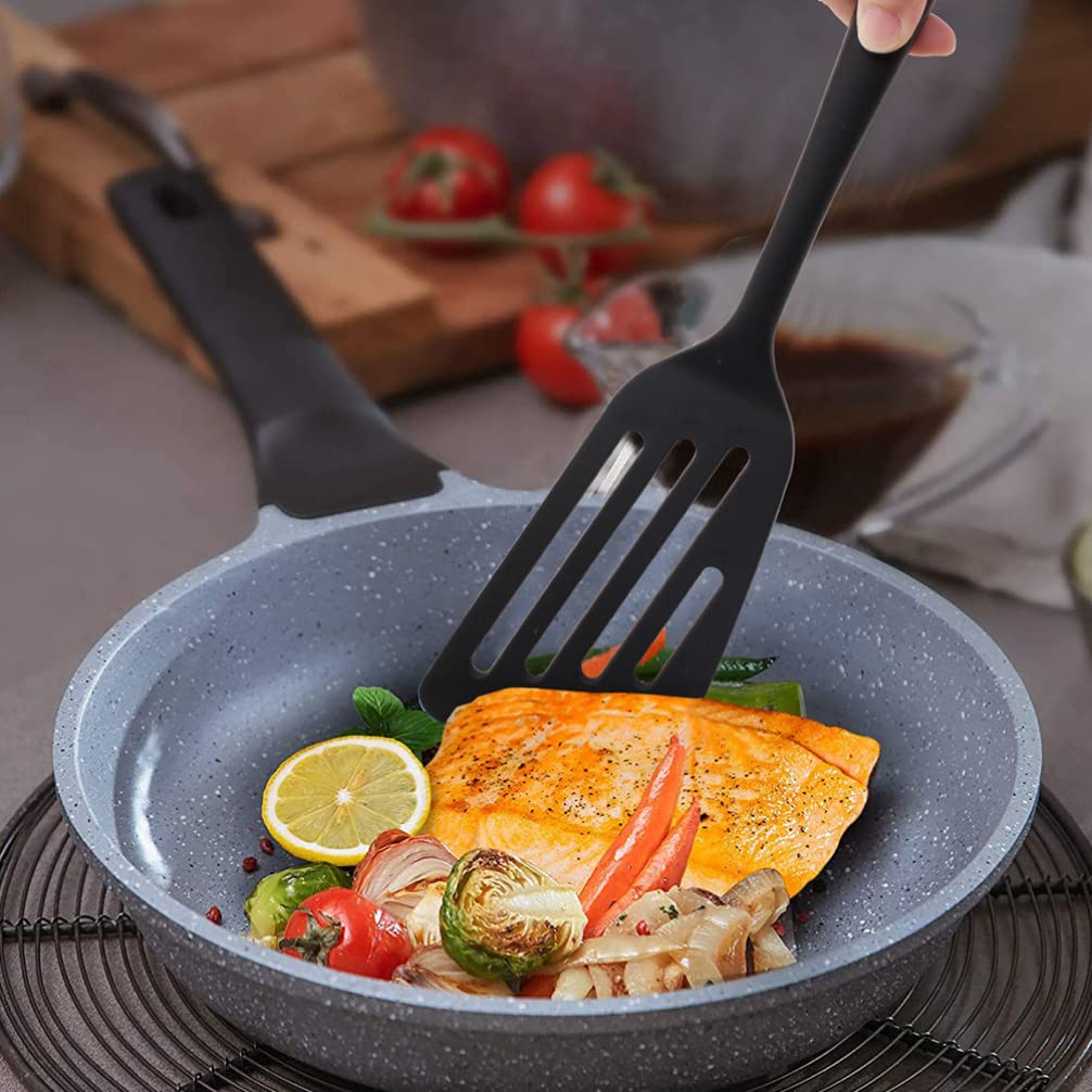 Premium Flexible Nonstick Steak Frying Spatula - Heat Resistant Scald-Proof Handle - Perfect for Woks, Grills & Kitchen Cooking Utensils - Ideal for BBQ, Stir Fry & Sautéing Dishes