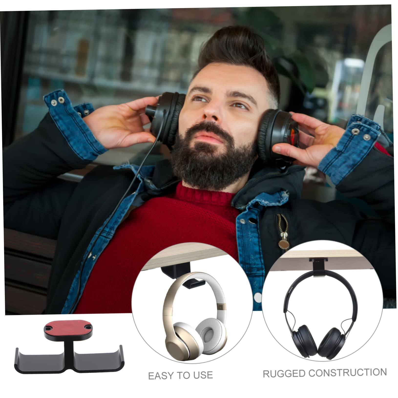 OSALADI 4-Pack Headset Hanger - Adjustable Headphone Stand Hook, Gaming Accessories for Desk Organization - Perfect for Gamers, Office & Home Use