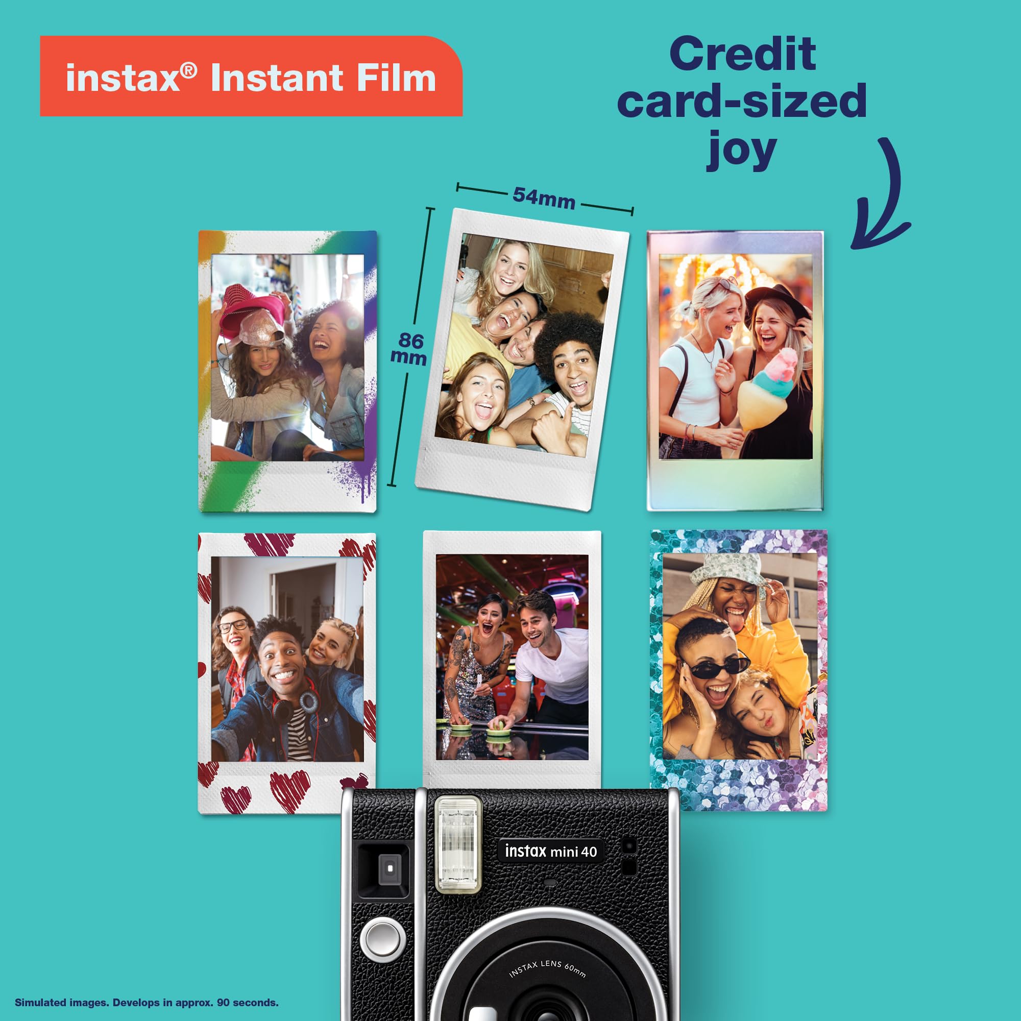 Fujifilm Instax Mini 40 Instant Camera - Black | Instant Film Camera for Travel, Parties & Memories | Perfect Gift for Teens & Adults