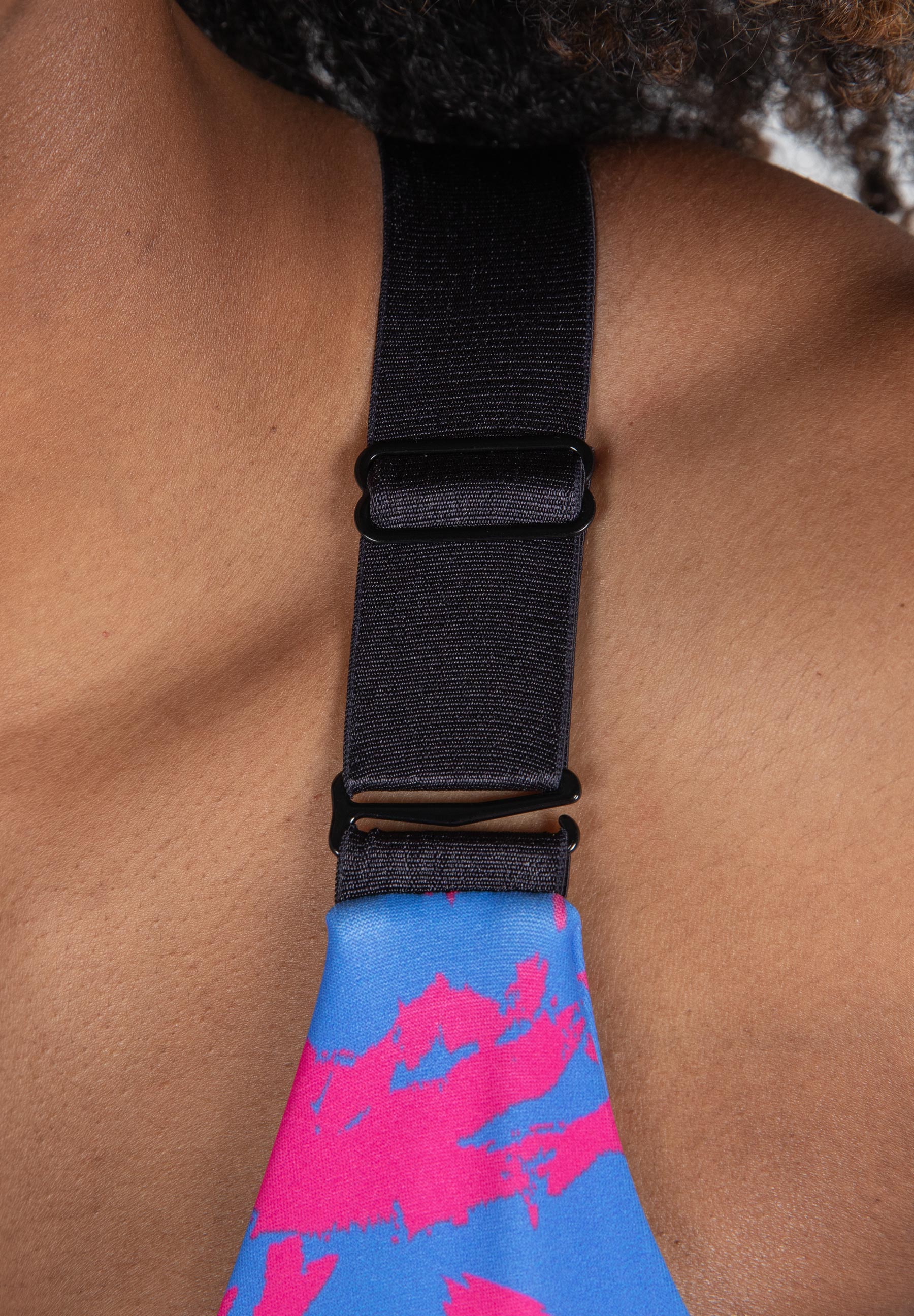 Colby Sports Bra for Women - High Support Workout Top in Blue & Pink - Perfect for Running, Yoga, and Gym Fitness
