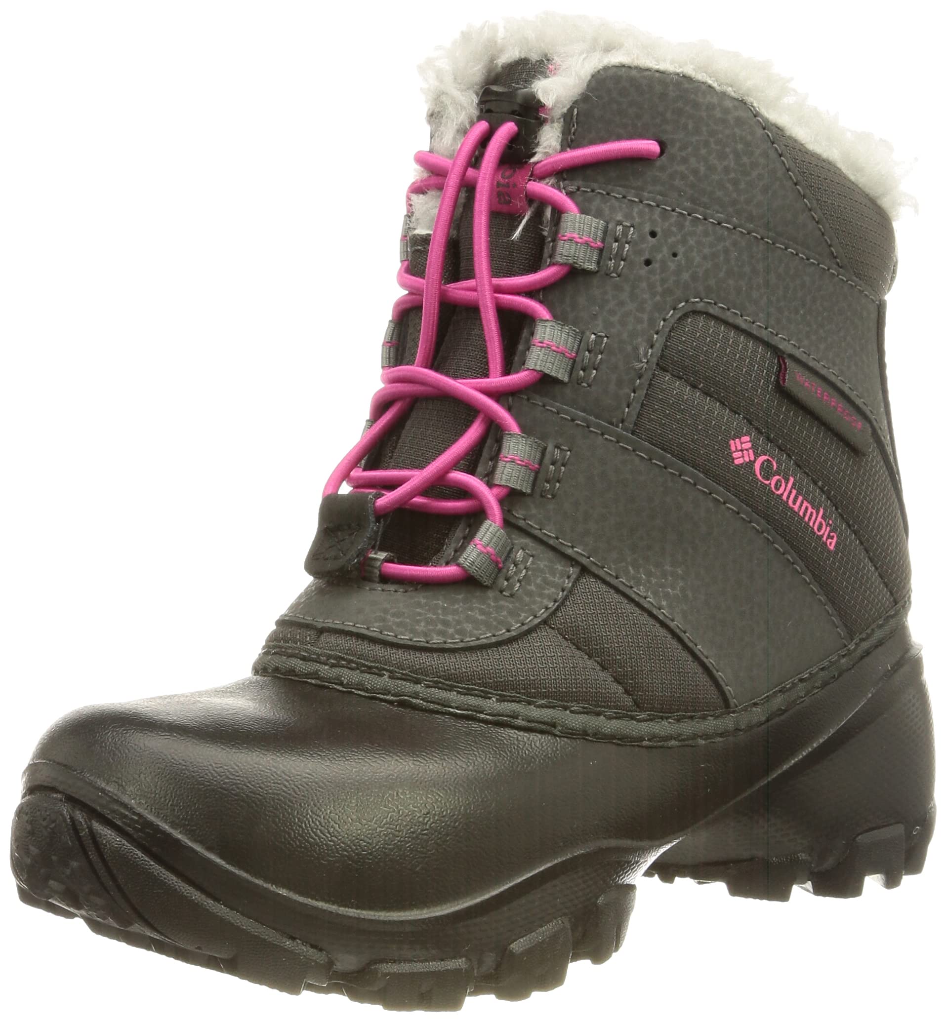 Columbia Kids' Rope Tow I WP Winter Snow Boots for Toddlers & Little Kids - Waterproof, Warm Charcoal/Razzle - Perfect for Snow Play, Winter Hikes & Cold Weather Adventures