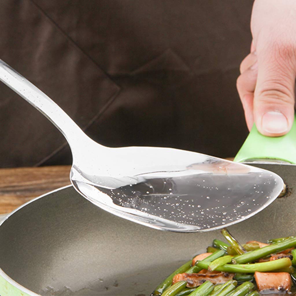 Premium Stainless Steel Spatula with Wooden Handle - Heat-Resistant Metal Turner for Cooking, Flipping Pancakes & Eggs - Perfect for Grilling, Baking & Everyday Kitchen Use