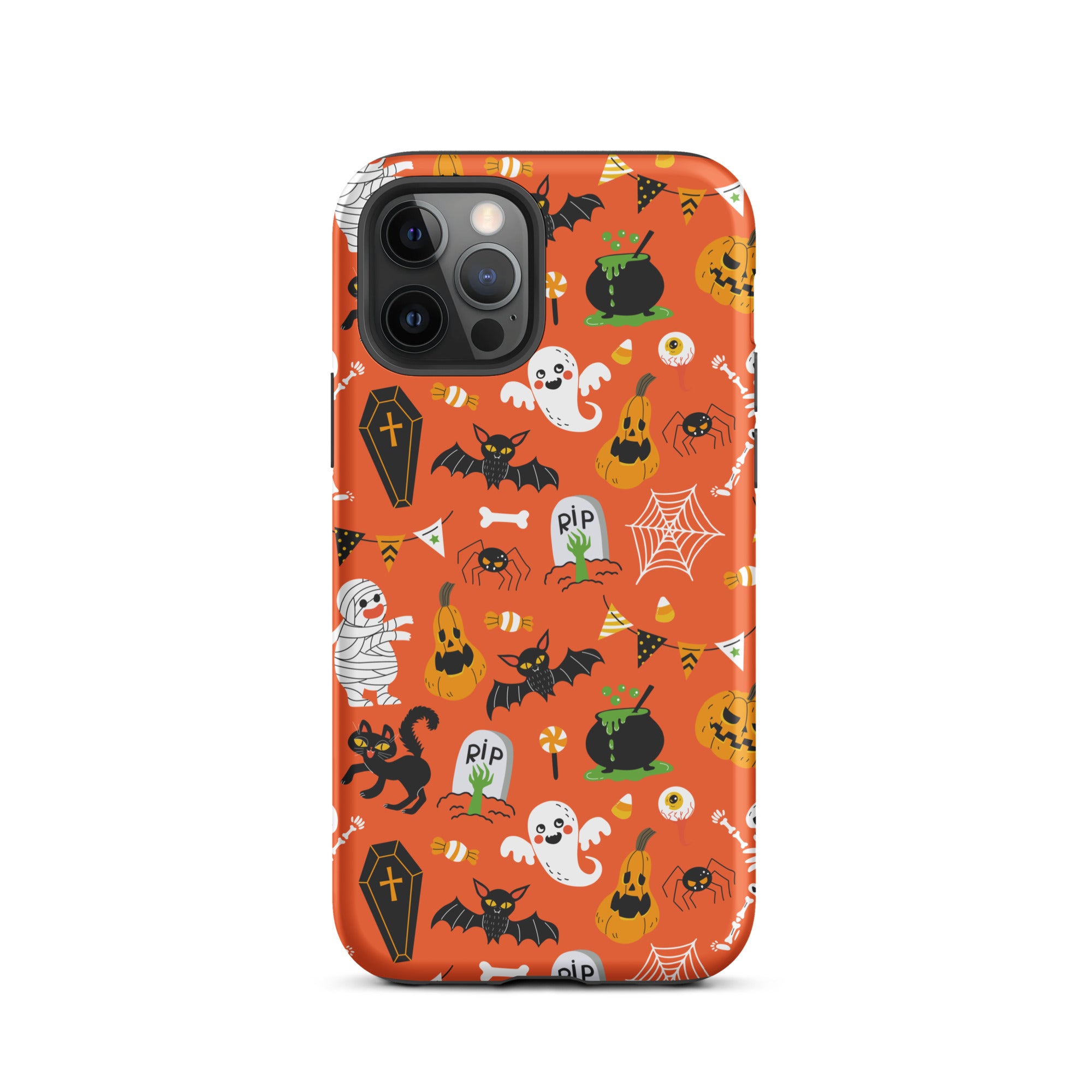 Spooky Night Guardian Premium iPhone Case - Halloween Protective Cover for iPhone 13/14/15 Pro Max - Cute Ghost Design Shockproof Phone Case for Night Out, Party & Daily Use