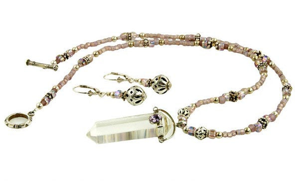 Natural Amethyst Crystal Quartz Beaded Necklace Set for Women - Healing Stone Jewelry for Meditation, Yoga & Spiritual Gifts