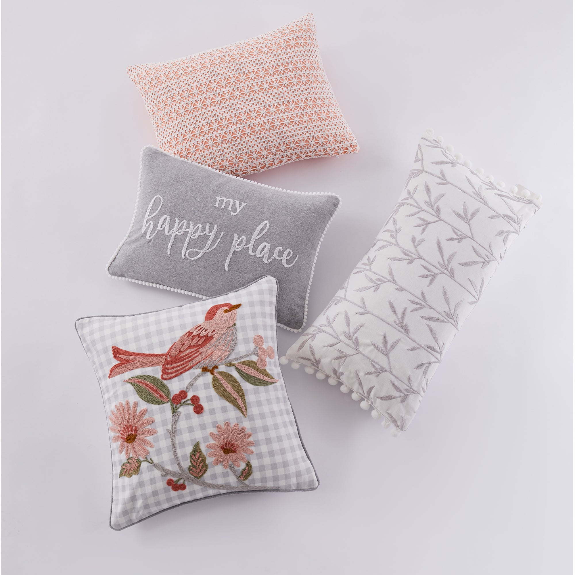 Pippa Happy Place Pillow - Soft & Comfortable Decorative Throw Pillow for Bed, Couch, Nursery - Perfect for Home Decor, Living Room & Cozy Spaces