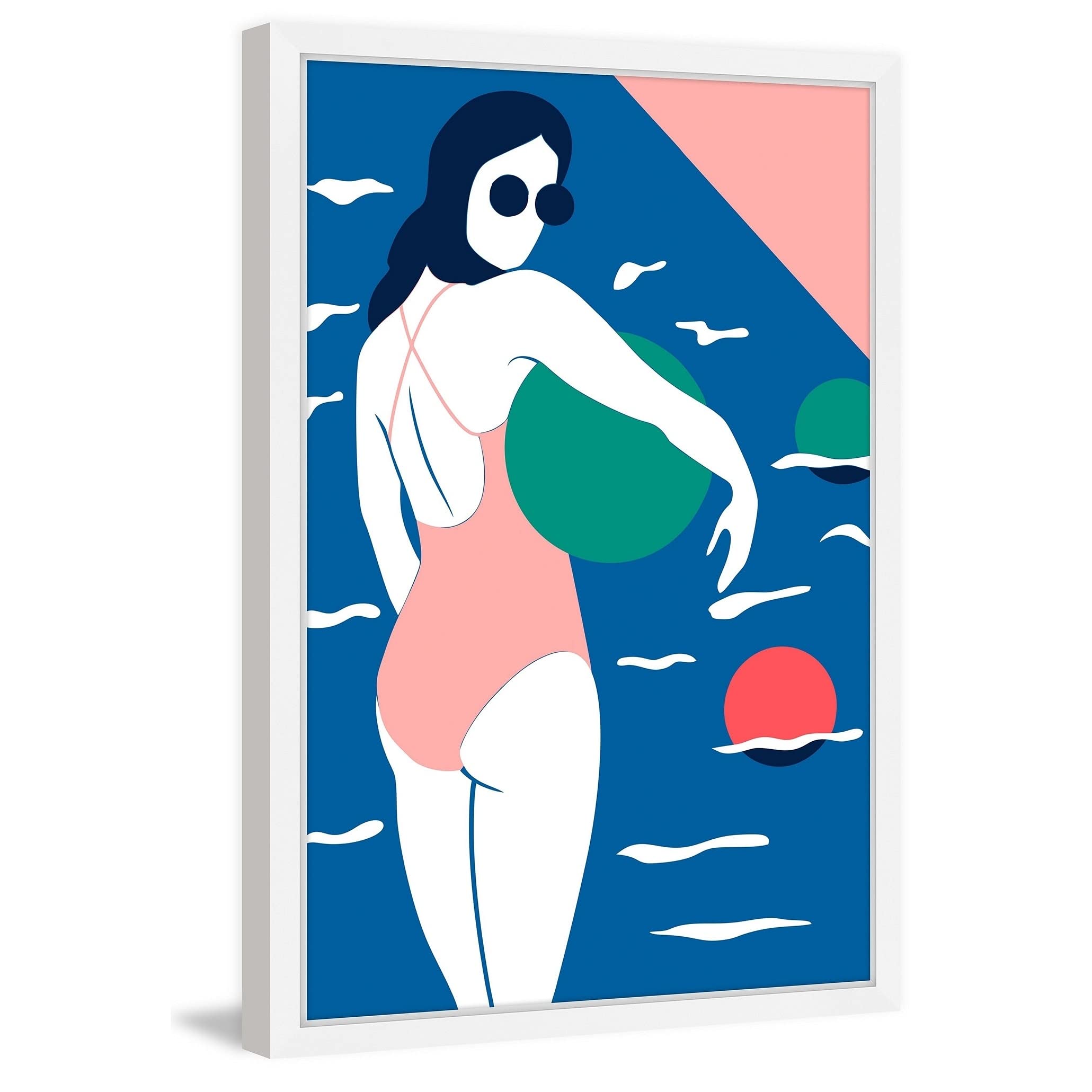 Handmade Summer Splash Framed Print 20x30 by Marmont Hill - Coastal Beach House Decor, Tropical Wall Art for Living Room & Bedroom