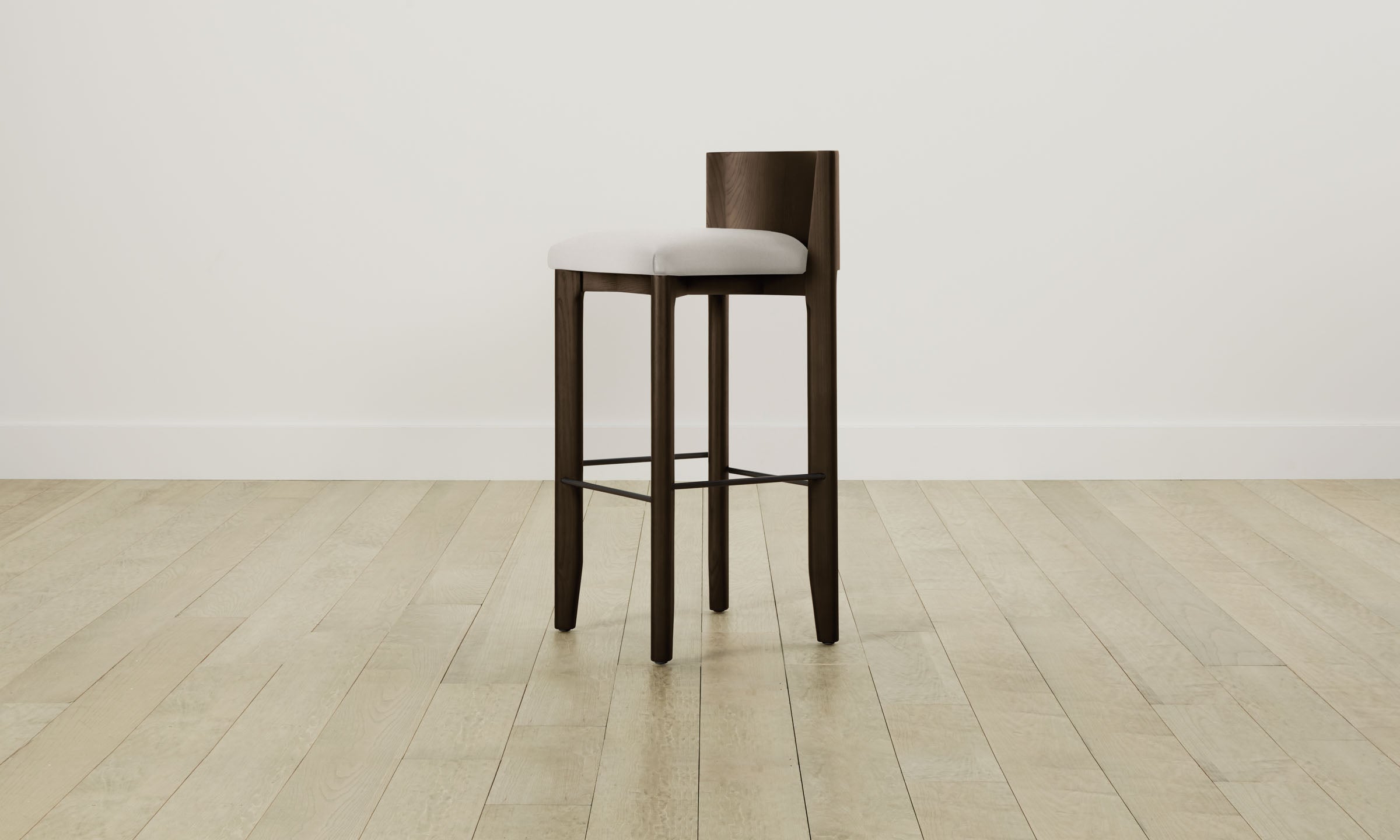 The Delancey Bar & Counter Stool - Italian Brushed Wool Vanilla Upholstered Stool for Kitchen Island, Breakfast Bar & Home Decor
