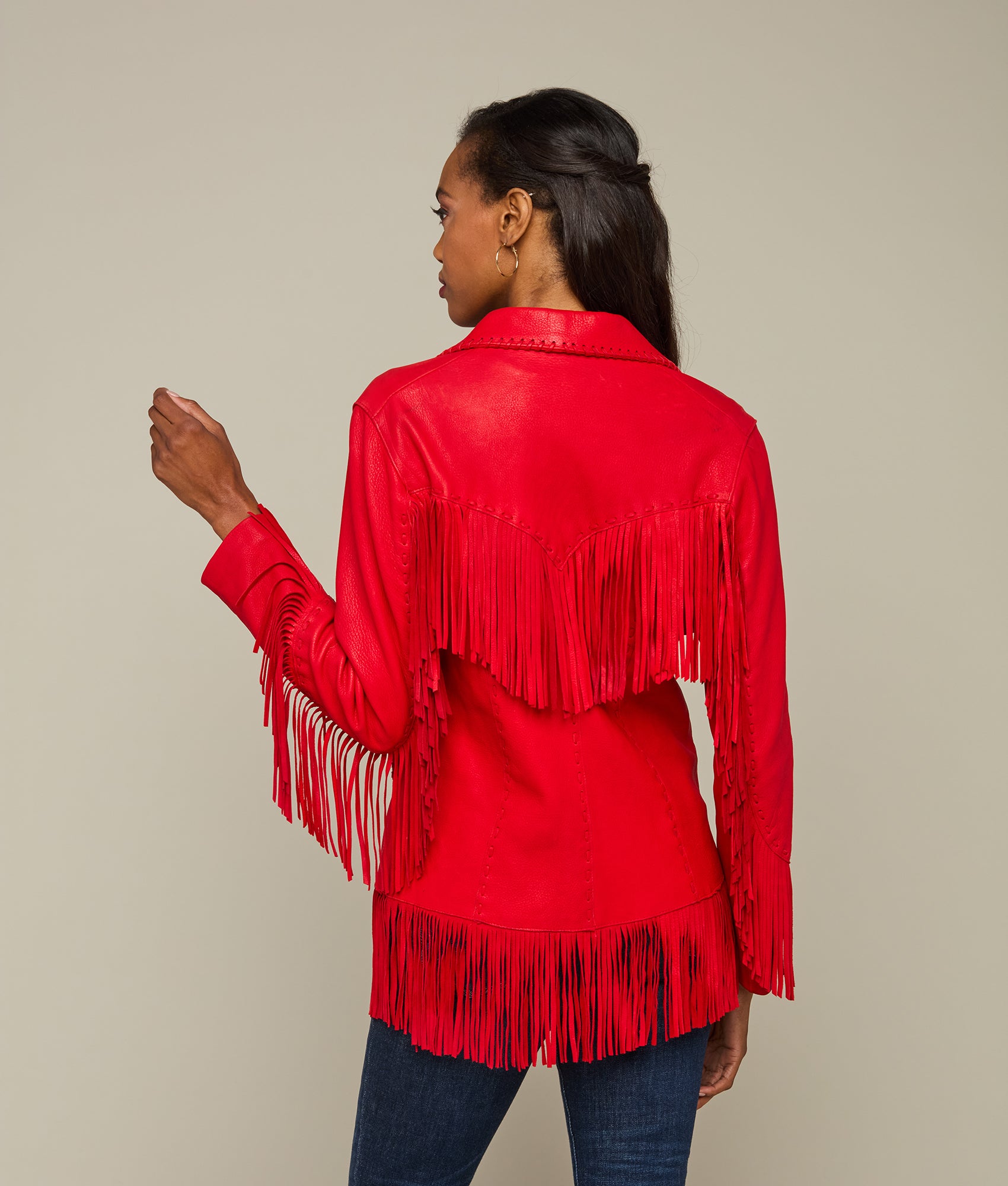 Stylish Red Fringe Jacket for Women - Trendy Boho Outerwear for Parties, Concerts & Festivals | Fashionable Fall & Winter Coat