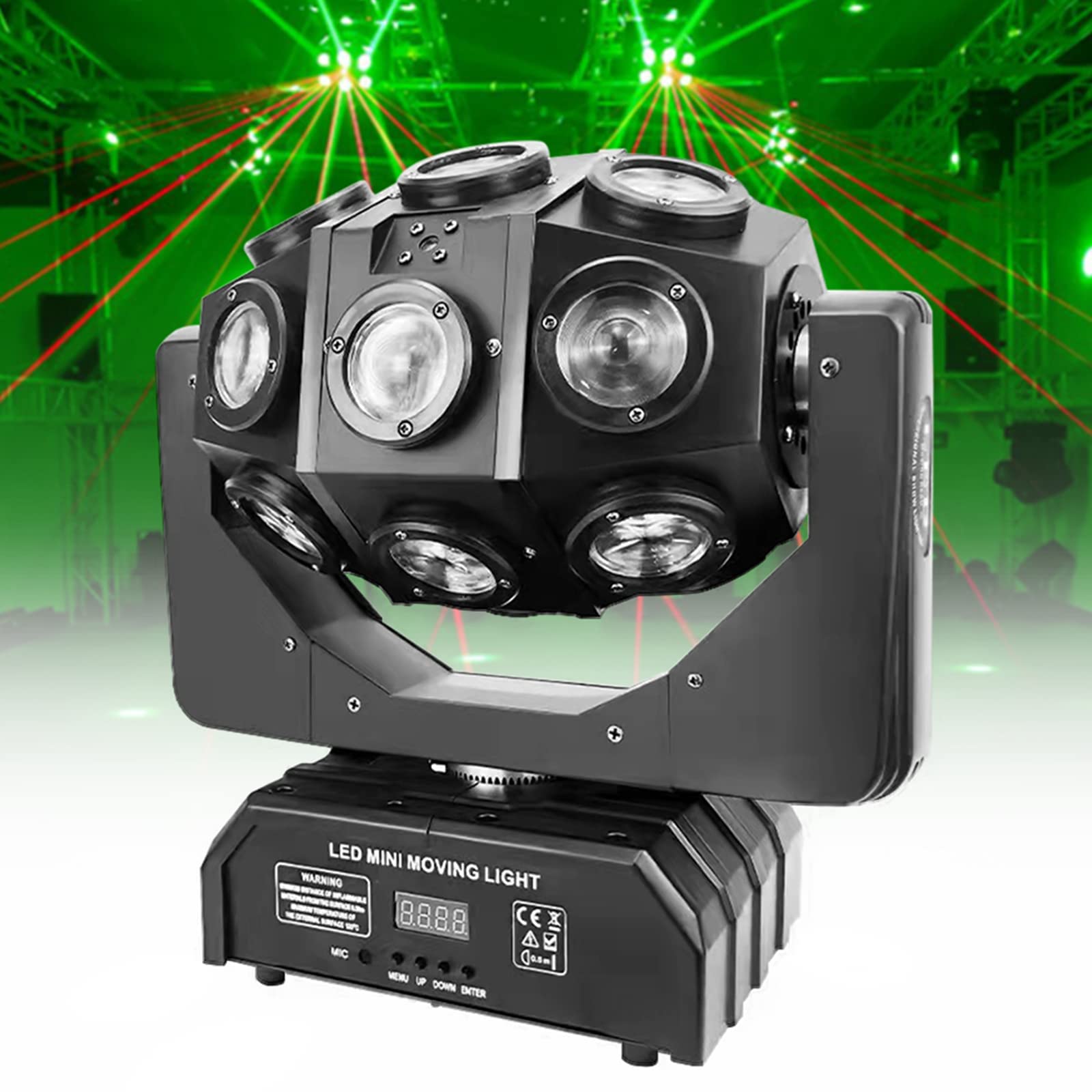 Professional 18-LED RGBW DMX512 DJ Stage Lighting - Sound Activated Rotating Beam & Uplighting for Events, Weddings, KTV, Disco Parties | Perfect for Clubs, Festivals & Nightlife Entertainment