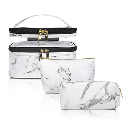 Travel Makeup Pouch Organizer Bag - Waterproof Cosmetic Case for Women, Perfect for Airplane Carry-on & Vacation Essentials Storage