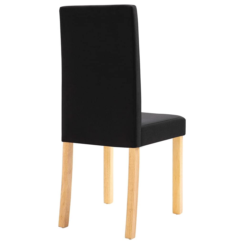SKM Modern Dining Chairs Set of 4 - Black Fabric Upholstered Kitchen Chairs with Sturdy Metal Legs (Model 9227) - Perfect for Dining Room, Kitchen, Breakfast Nook & Small Spaces