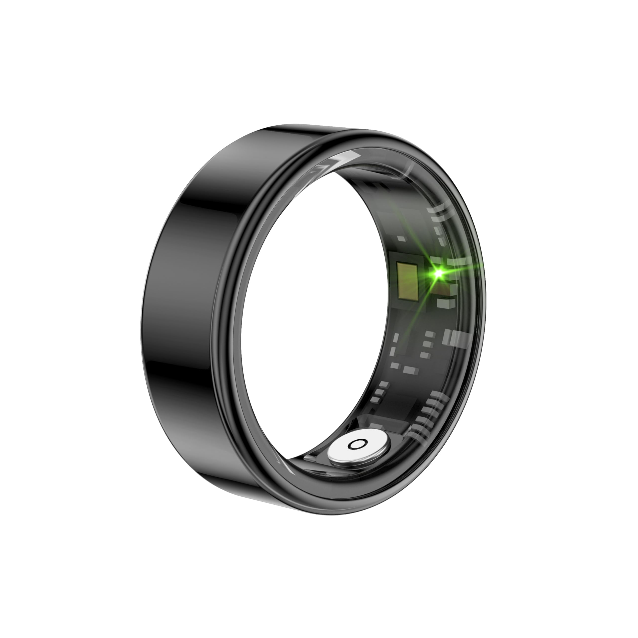 Smart Ring Fitness Tracker for Men & Women - Heart Rate, Blood Oxygen, Sleep & Calorie Monitor, IP68 Waterproof, No App Subscription, iOS/Android Compatible (Black, Size 9) - Perfect for Workouts, Sleep Tracking & Daily Health Monitoring