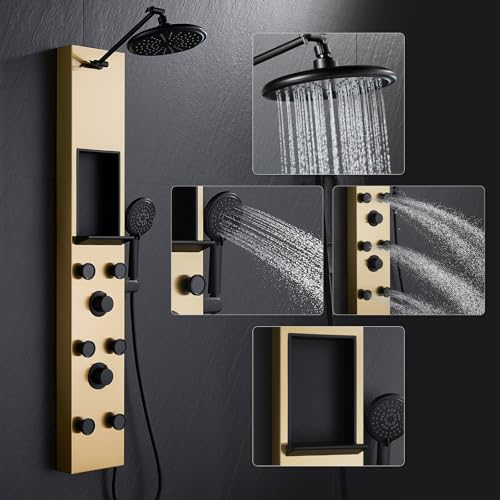 6 Jets with Shelf-Brushed Gold