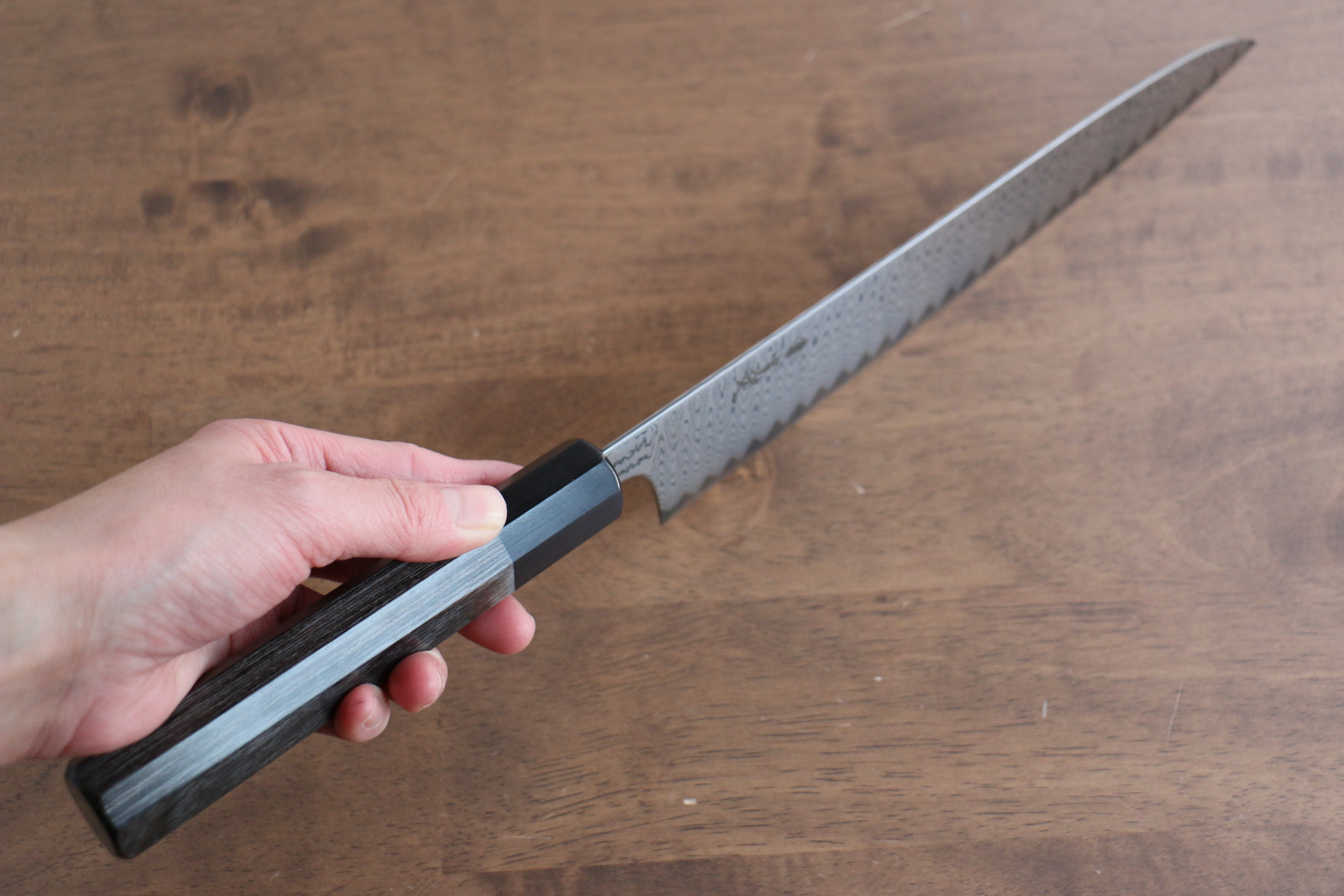 Premium VG10 Damascus Gyuto Knife 240mm - Japanese Chef Knife with Gray Pakka Wood Handle - Perfect for Sushi, Meat Slicing & Professional Kitchen Use