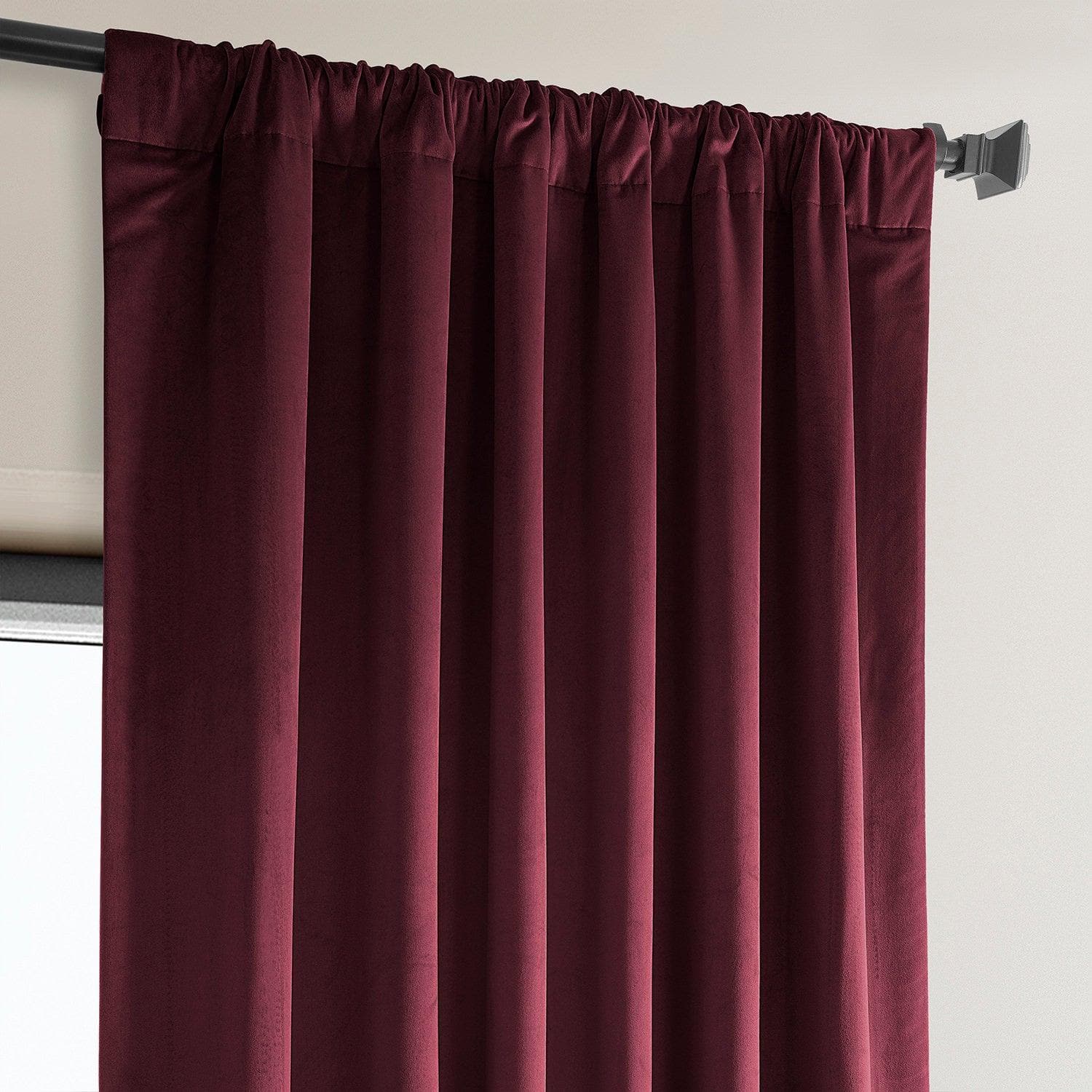 Dark Merlot Heritage Plush Velvet Blackout Curtains for Bedroom - Thermal Insulated Noise Reducing Drapes for Living Room, Nursery & Home Theater