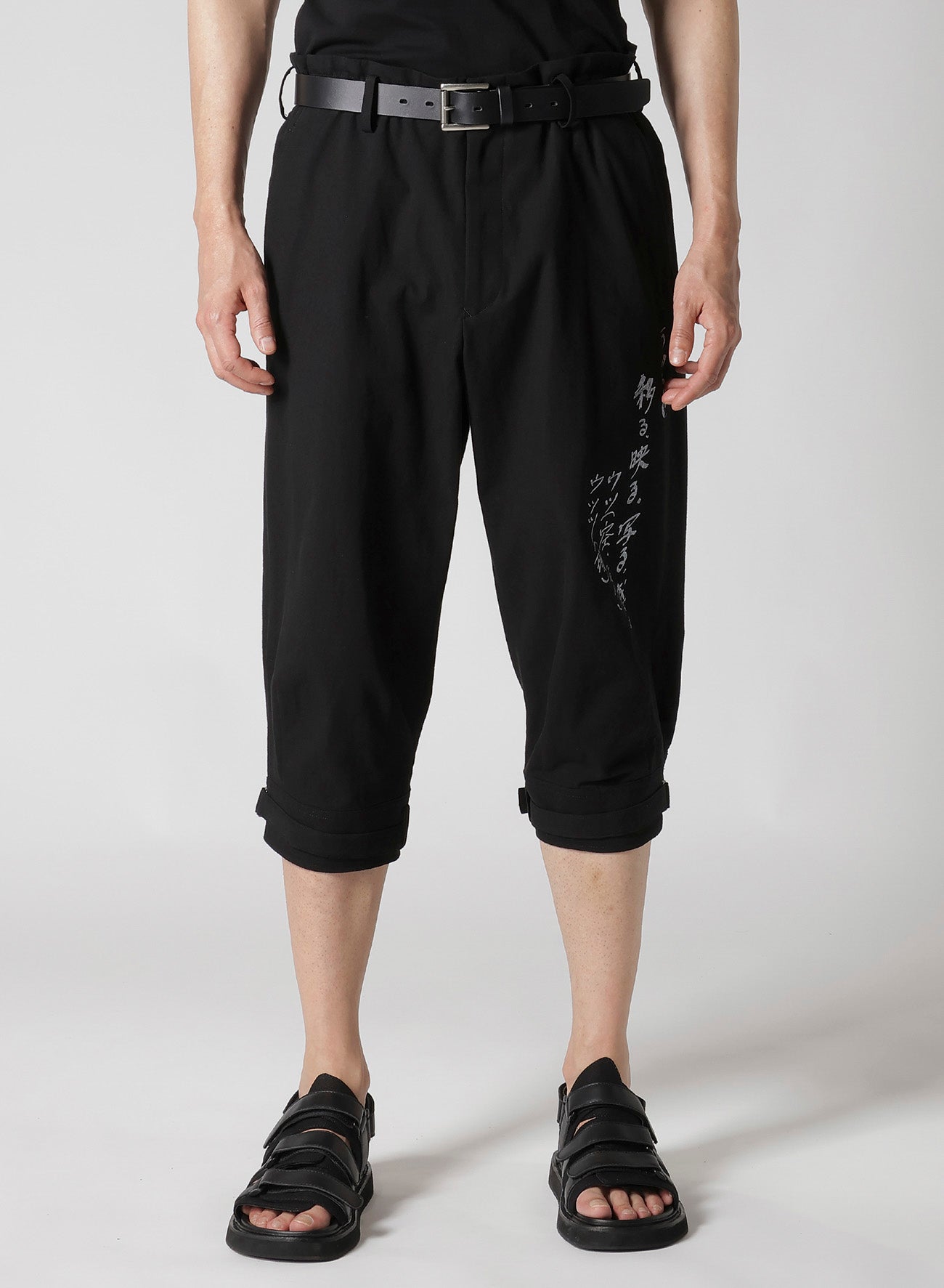 C/L CAMBAS Black PTA Belted Hem Message Pants - Stylish & Comfortable Women's Casual Pants for Everyday Wear, Work, and Social Outings