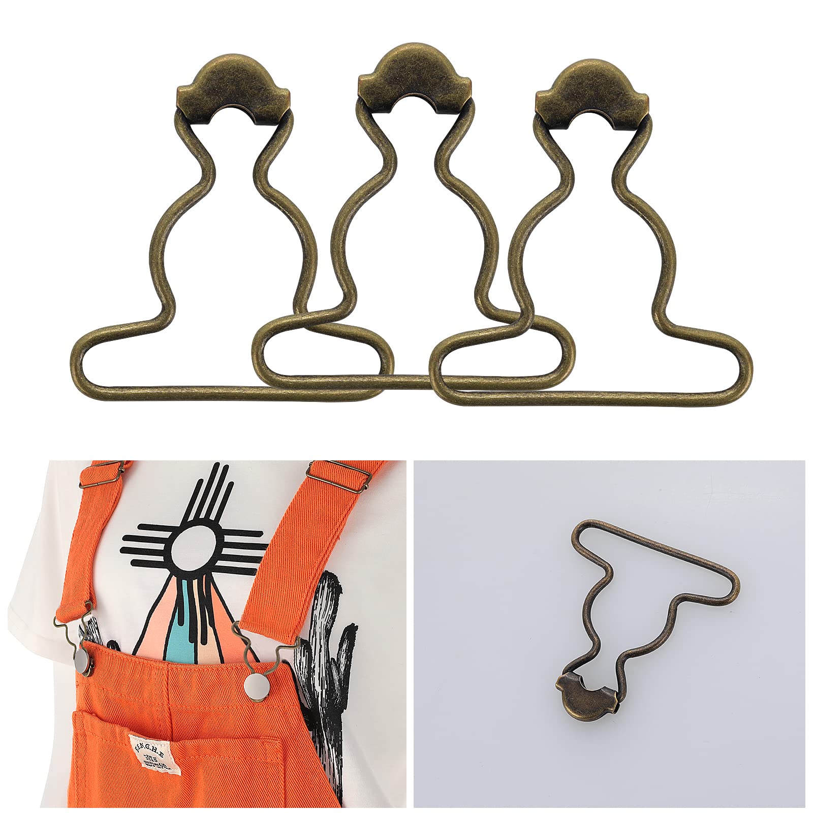 20Pcs Dungaree Suspender Clips - 1.5 Inch Wide Overall Buckles Replacement for Rompers & Overalls - Durable Denim Suspenders for Kids & Adults - Perfect for DIY Sewing, Costume Making & Clothing Repair