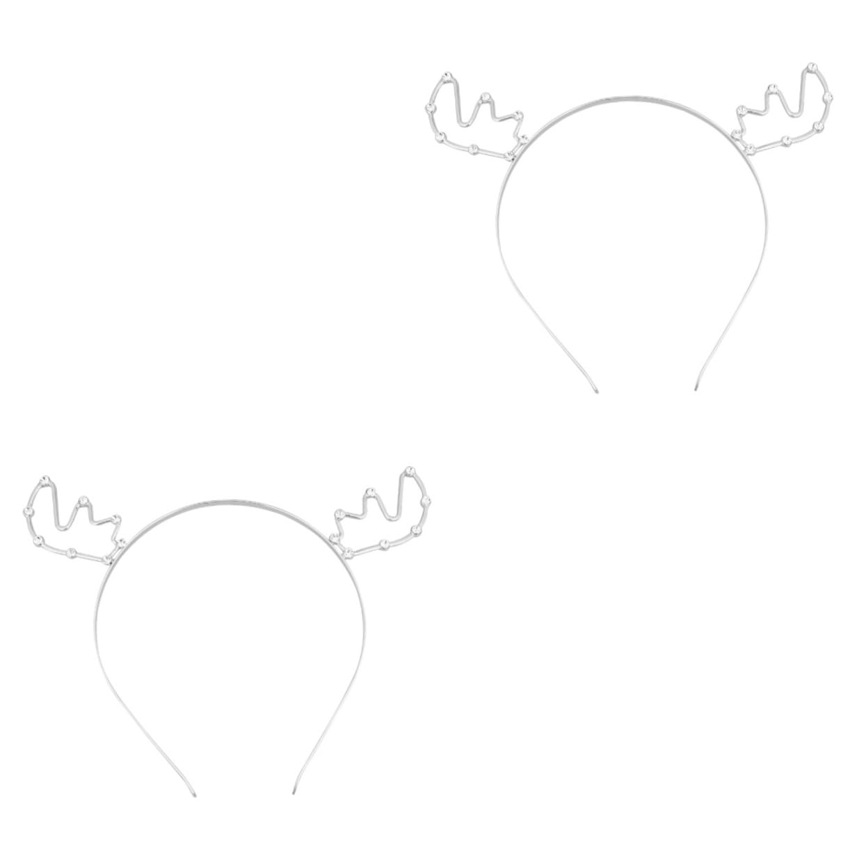ABOOFAN 2-Pack Unique Antler Hair Headbands for Kids - Christmas Party Accessories for Girls & Boys - Lightweight Safe White Alloy Decor (Perfect for Holiday Photos, Costume Parties & Festive Celebrations)