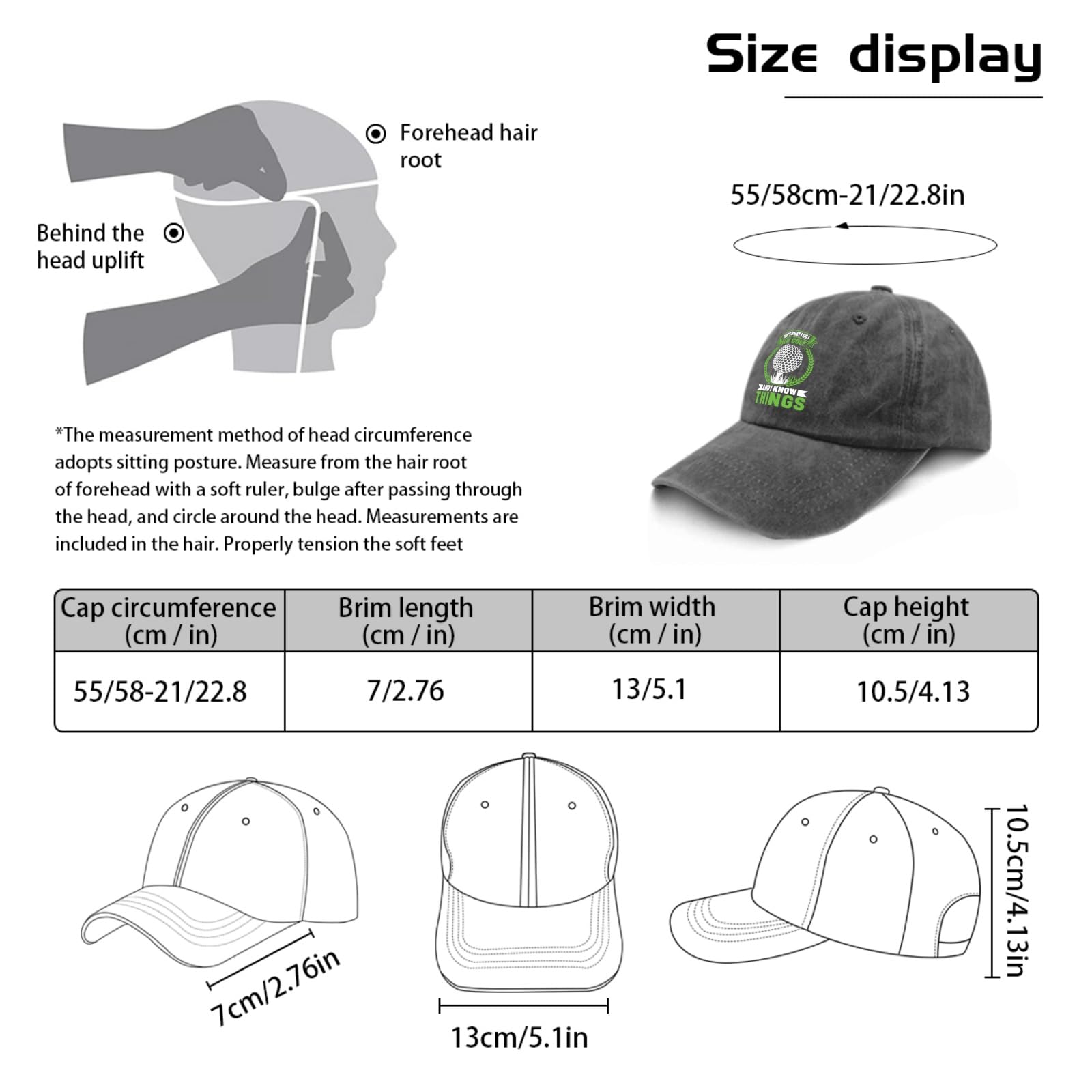 Funny Golf Dad Hat - 'That's What I Do I Play Golf & Know Things' Baseball Cap for Men & Women | Perfect Golf Course Accessory & Casual Wear