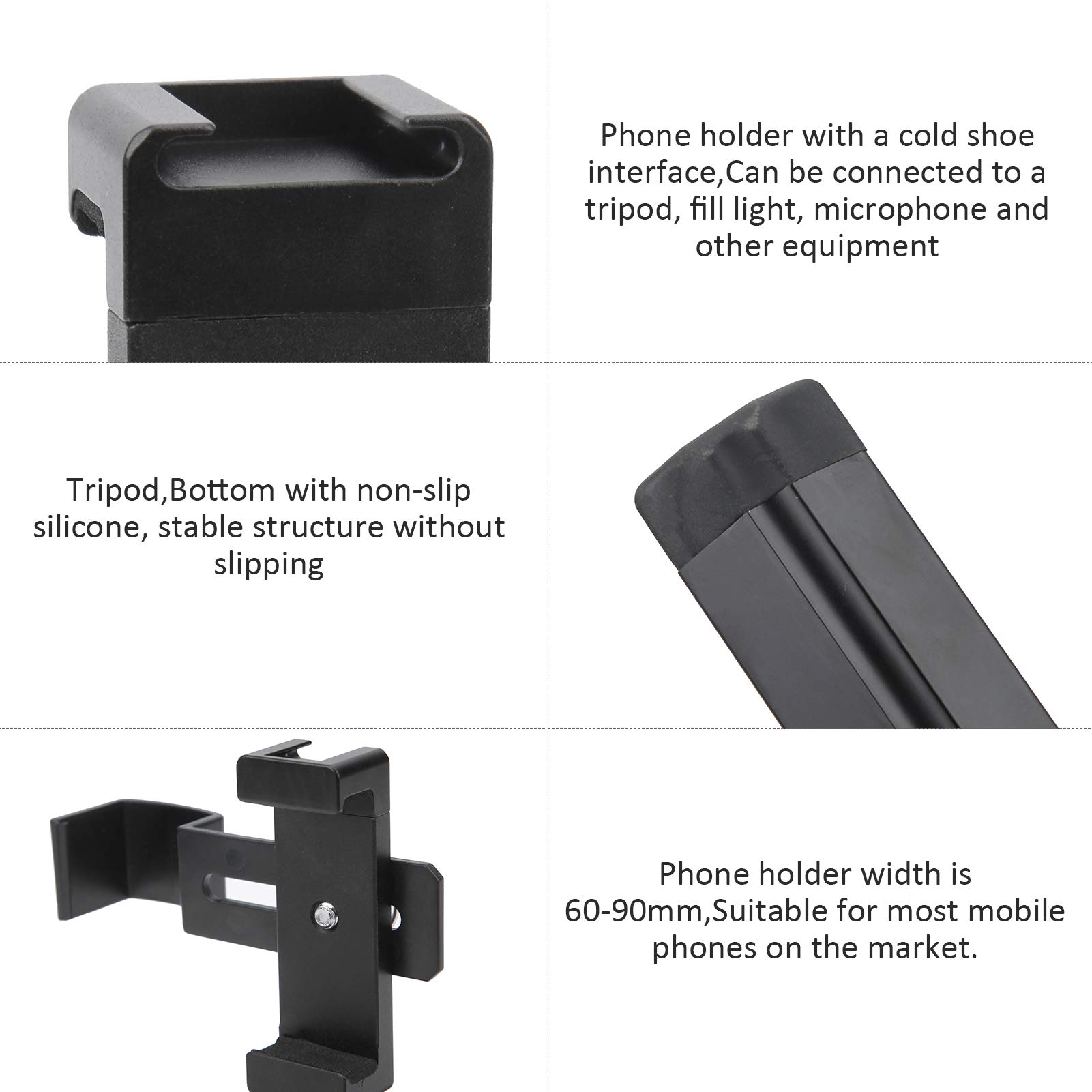 Sturdy Tripod Bracket & Camera Stand - Non-Slip Phone Mount with 1/4