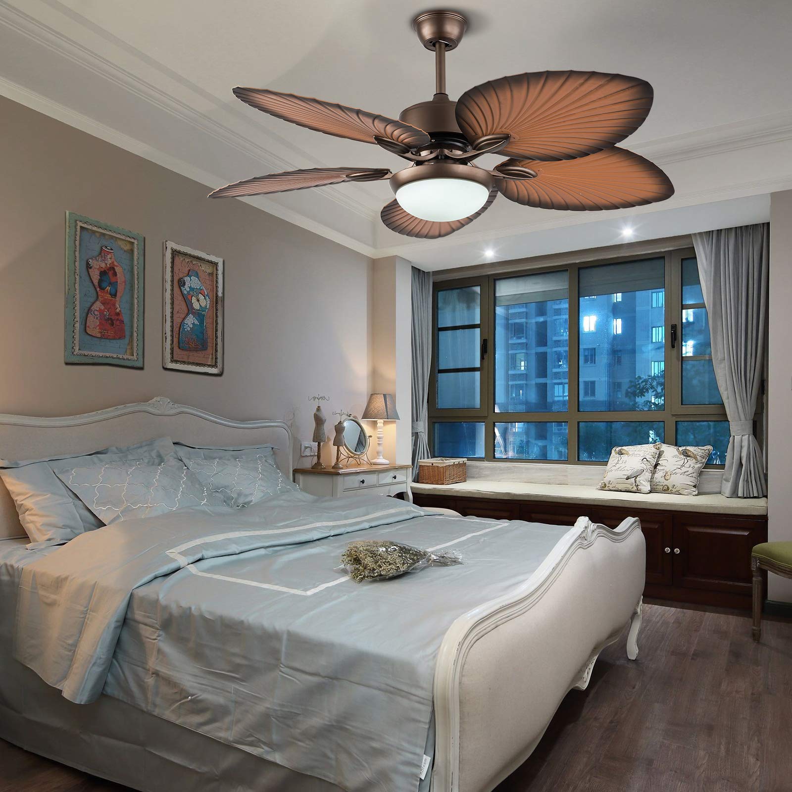 Modern Ceiling Fan with Lights & Remote Control - Reversible Blades, Quiet DC Motor - Perfect for Kitchen, Bedroom, Living & Dining Room (Style A) - Energy Efficient Cooling & Stylish Home Decor